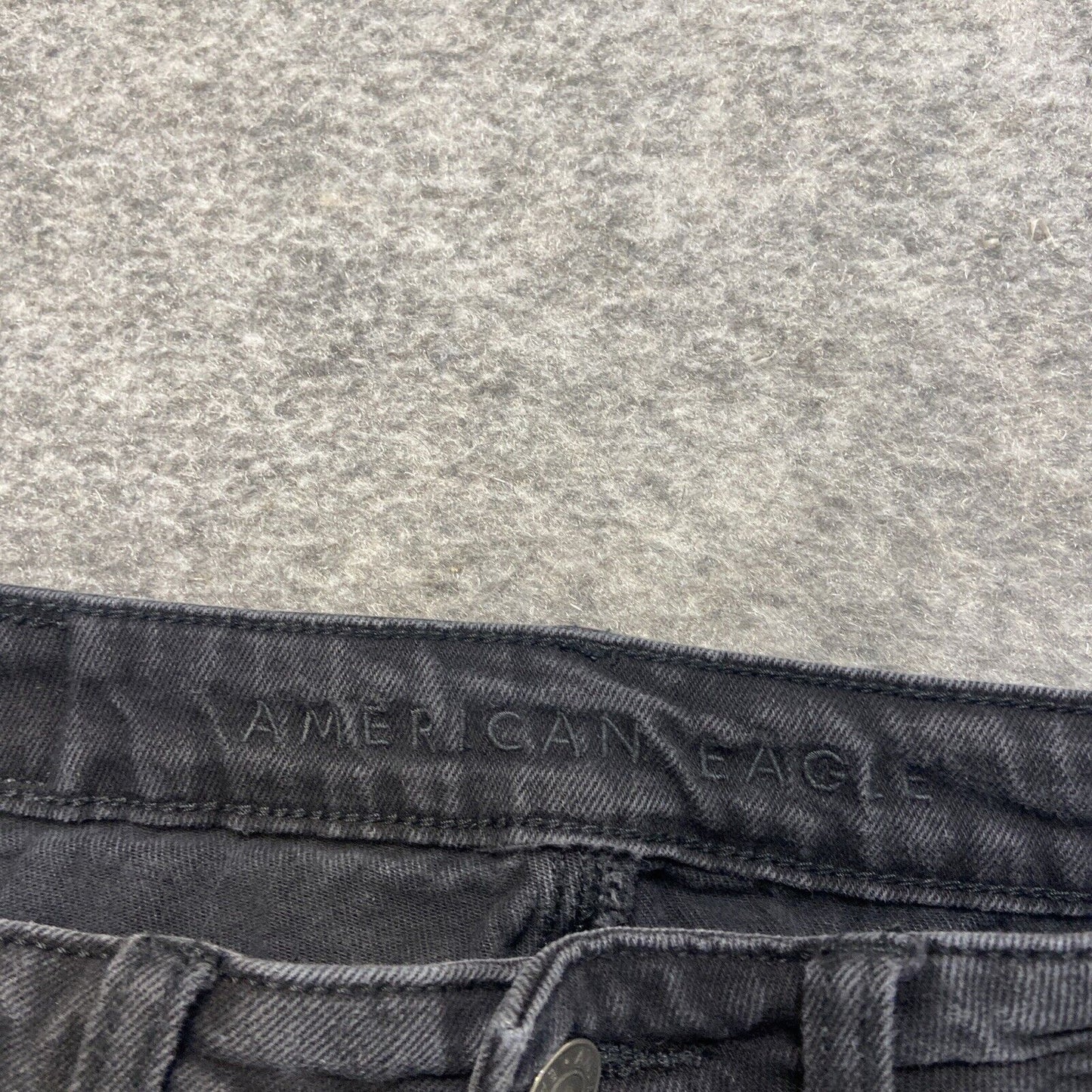 American Eagle Distressed Mom Jeans Women's Size 2R Black Denim