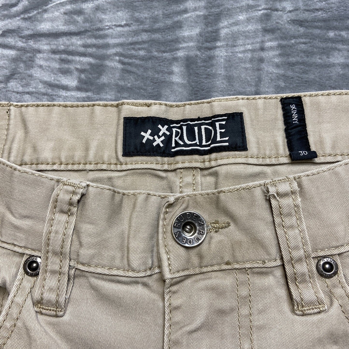 XXX RUDE Skinny Jeans Men’s Size 30x29 Beige Pants