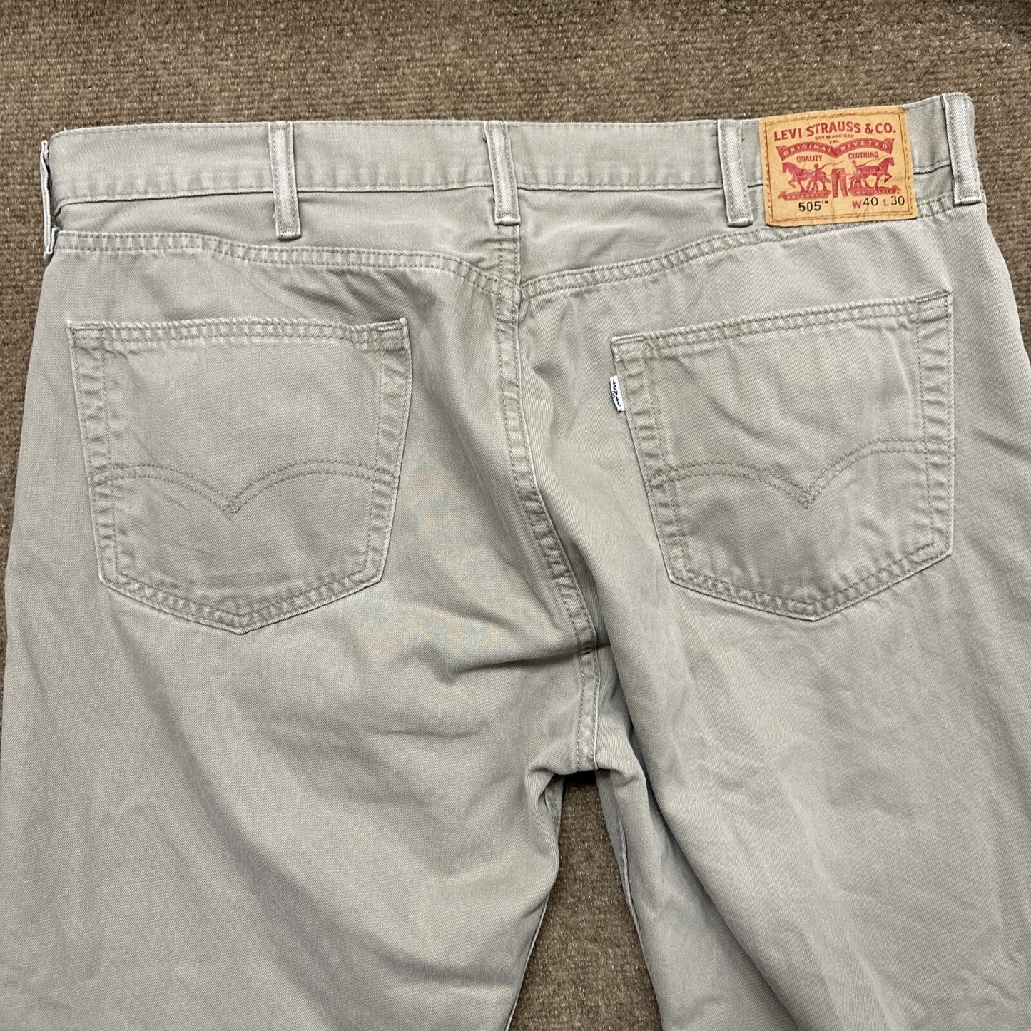Levi's 505 Regular Fit Mens Jeans Size 40x30 Tan Denim