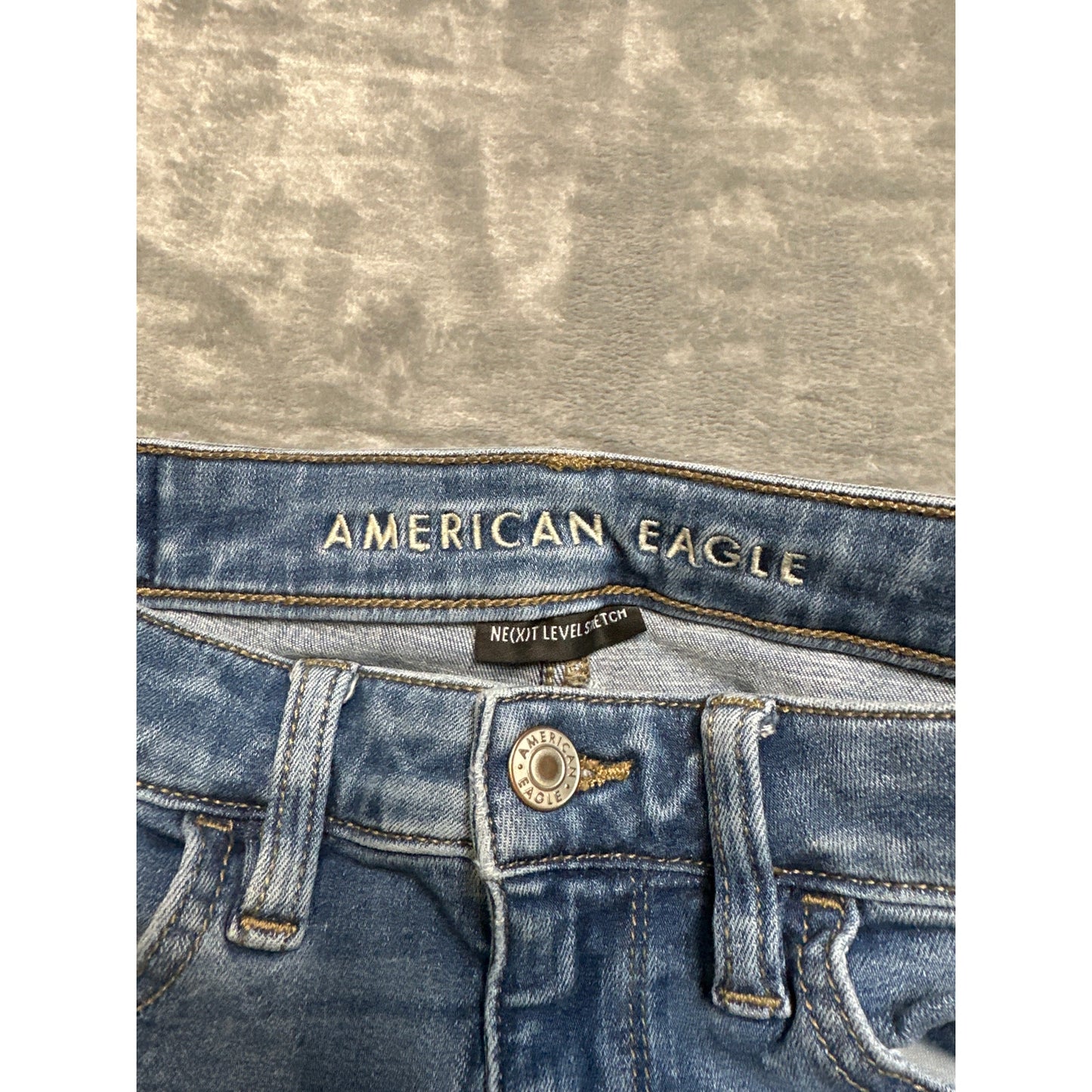 American Eagle Super Hi-Rise Jegging Skinny Jeans Women's Size 0 Short Blue Denim