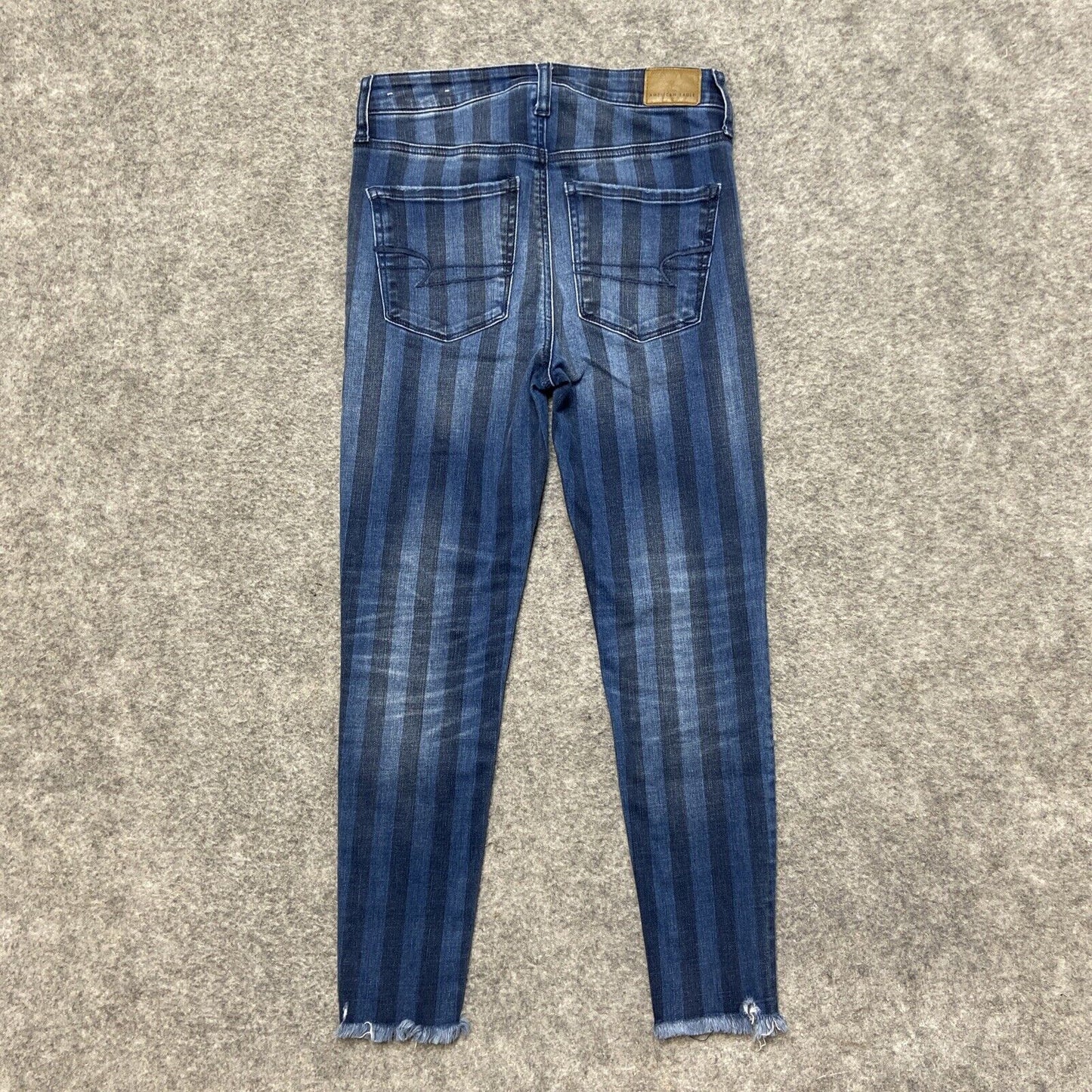 American Eagle Next Level Stretch Super Hi Rise Jegging Crop Size 2 Short Stripe