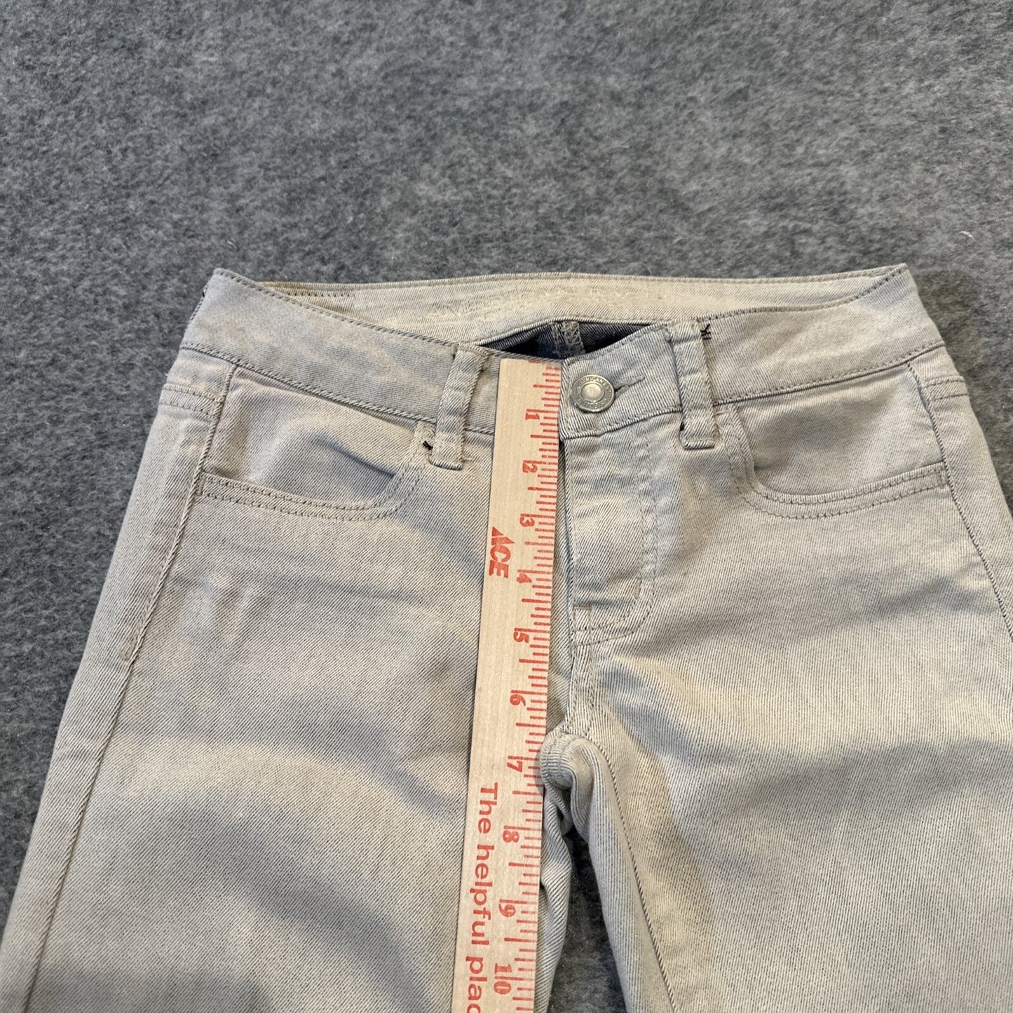 American Eagle Stretch Women's Jegging Size 00 Beige Light Wash Denim