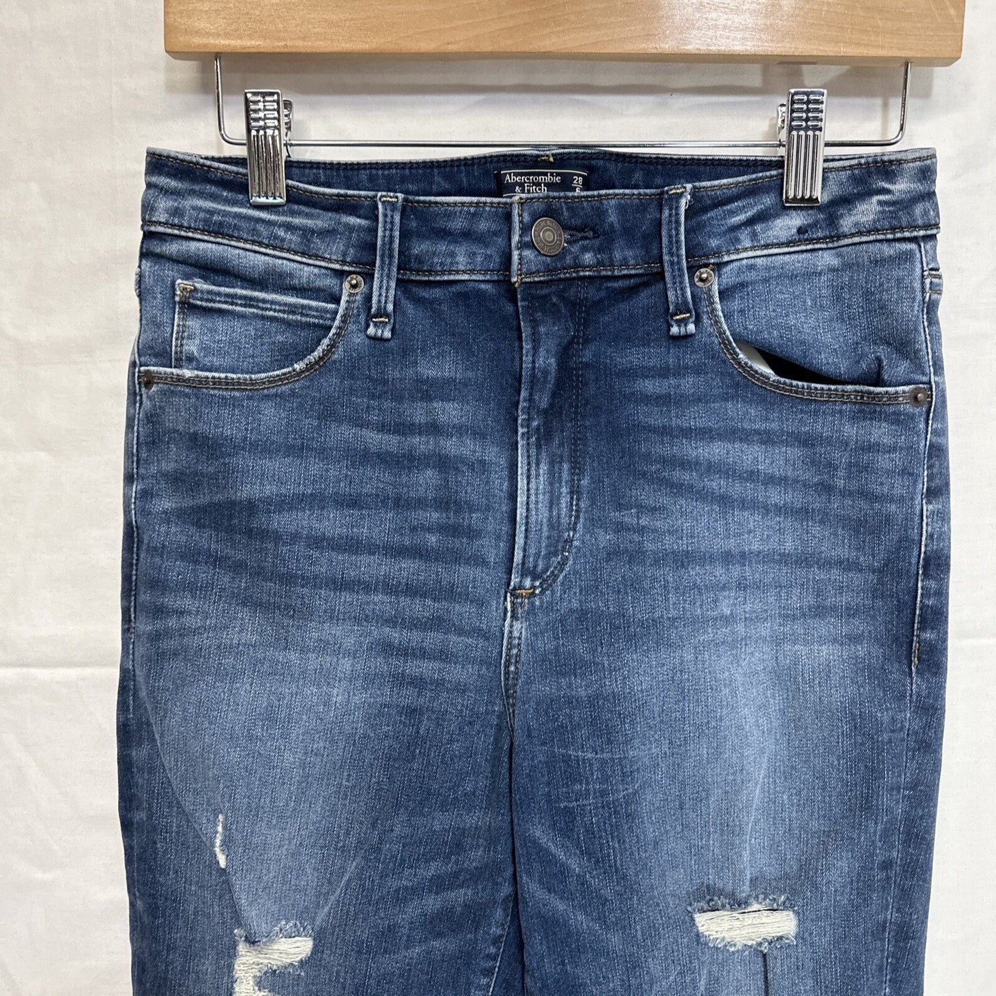 Abercrombie & Fitch Curve Love High Rise Super Skinny Jeans Womens 6L Blue Denim