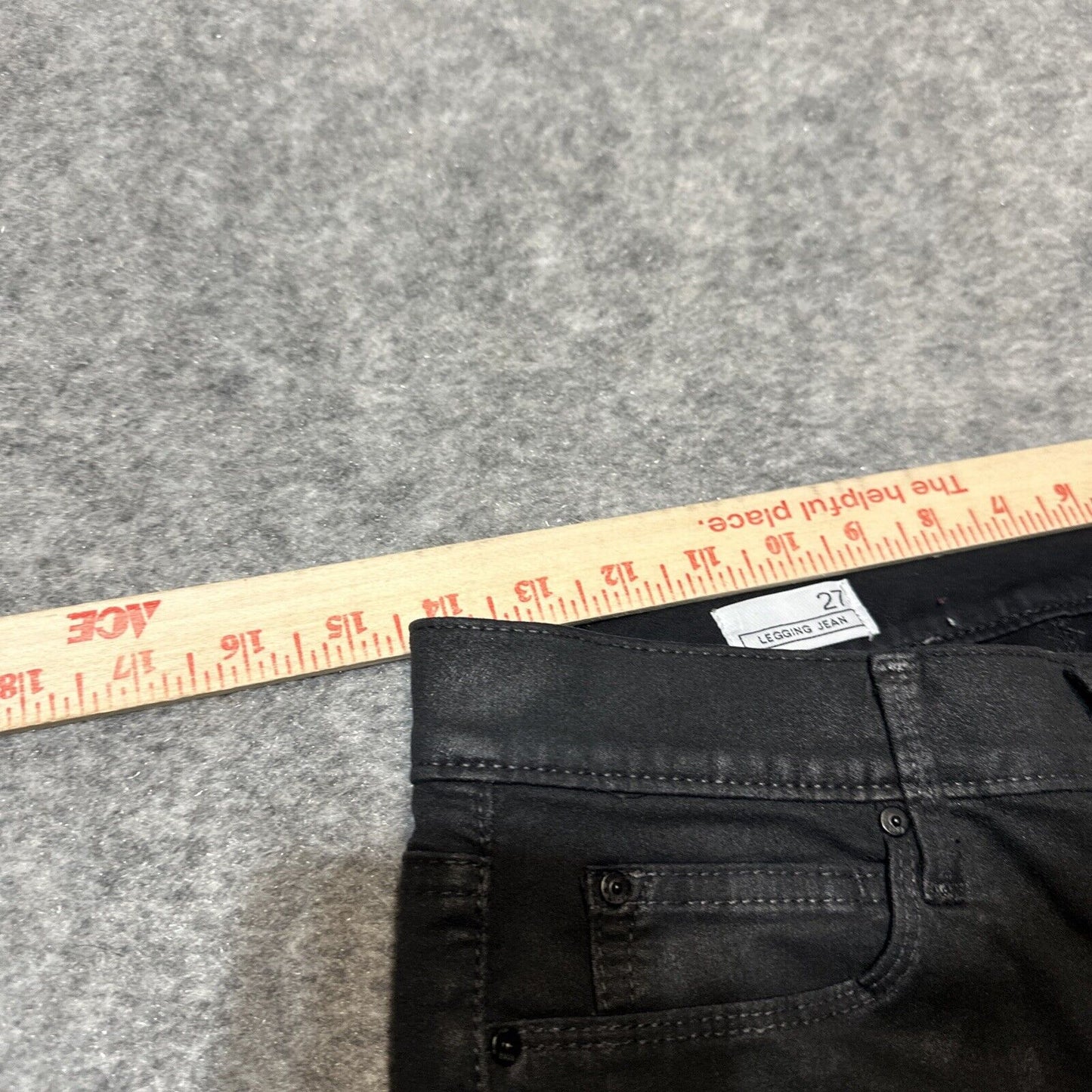 Gap 1969 Women's Leather Coated Legging Jean Size 27 Black Denim