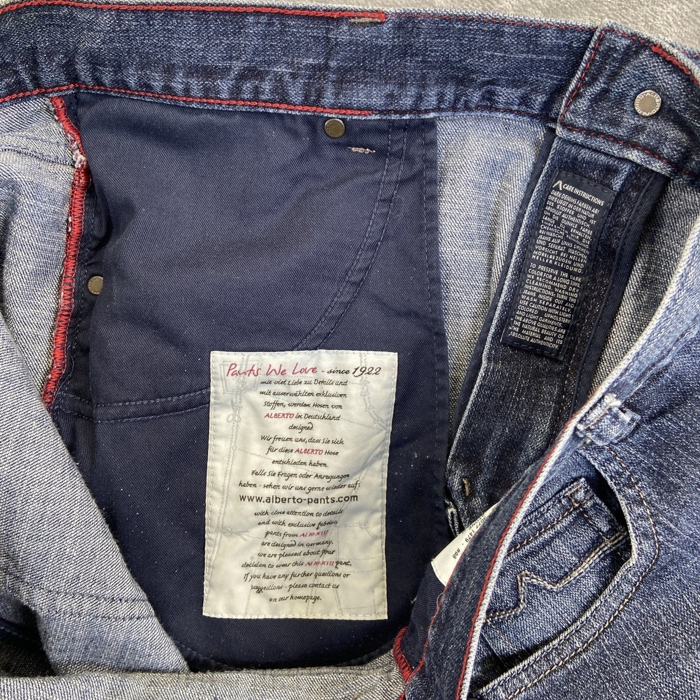 Alberto Modern Fit Straight Jeans Men's Size 40x34 Blue Denim