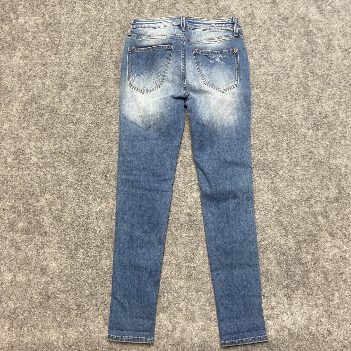 New Vigoss Distressed Thompson Tomboy Skinny Jeans Women's 25 Light Blue Faded