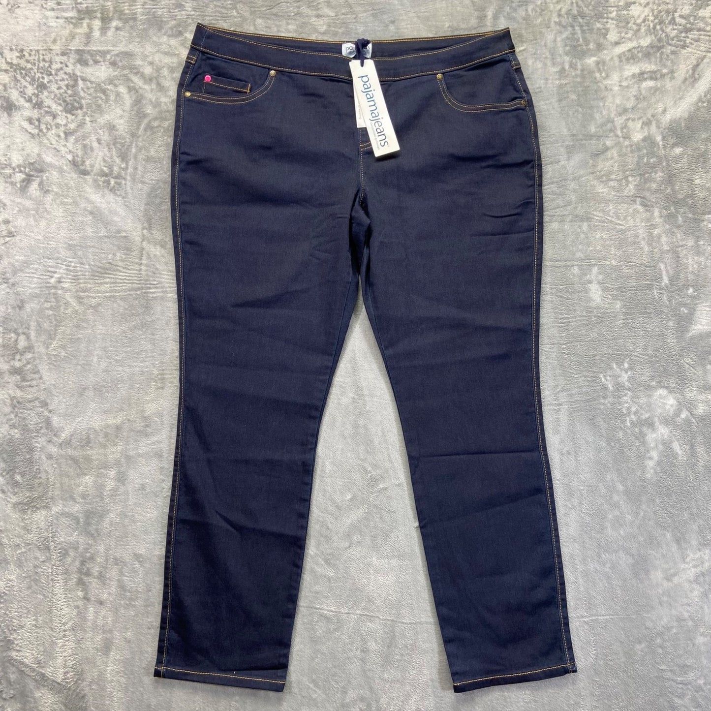 New Pajama Jeans Women's Straight Leg Jeans Size XLP Petite Dark Blue