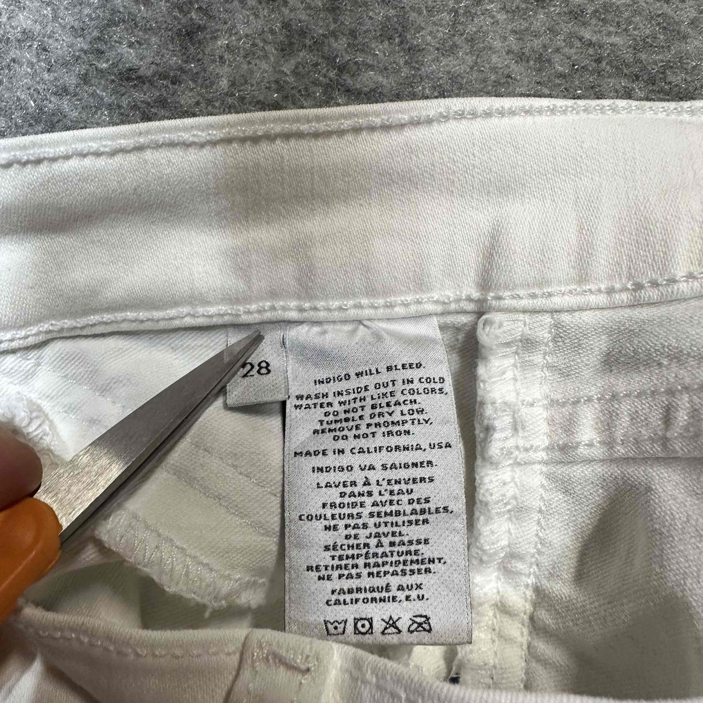 J Brand Blanc Women's Side Stripe Skinny Jeans Size 28 White Light Wash Denim