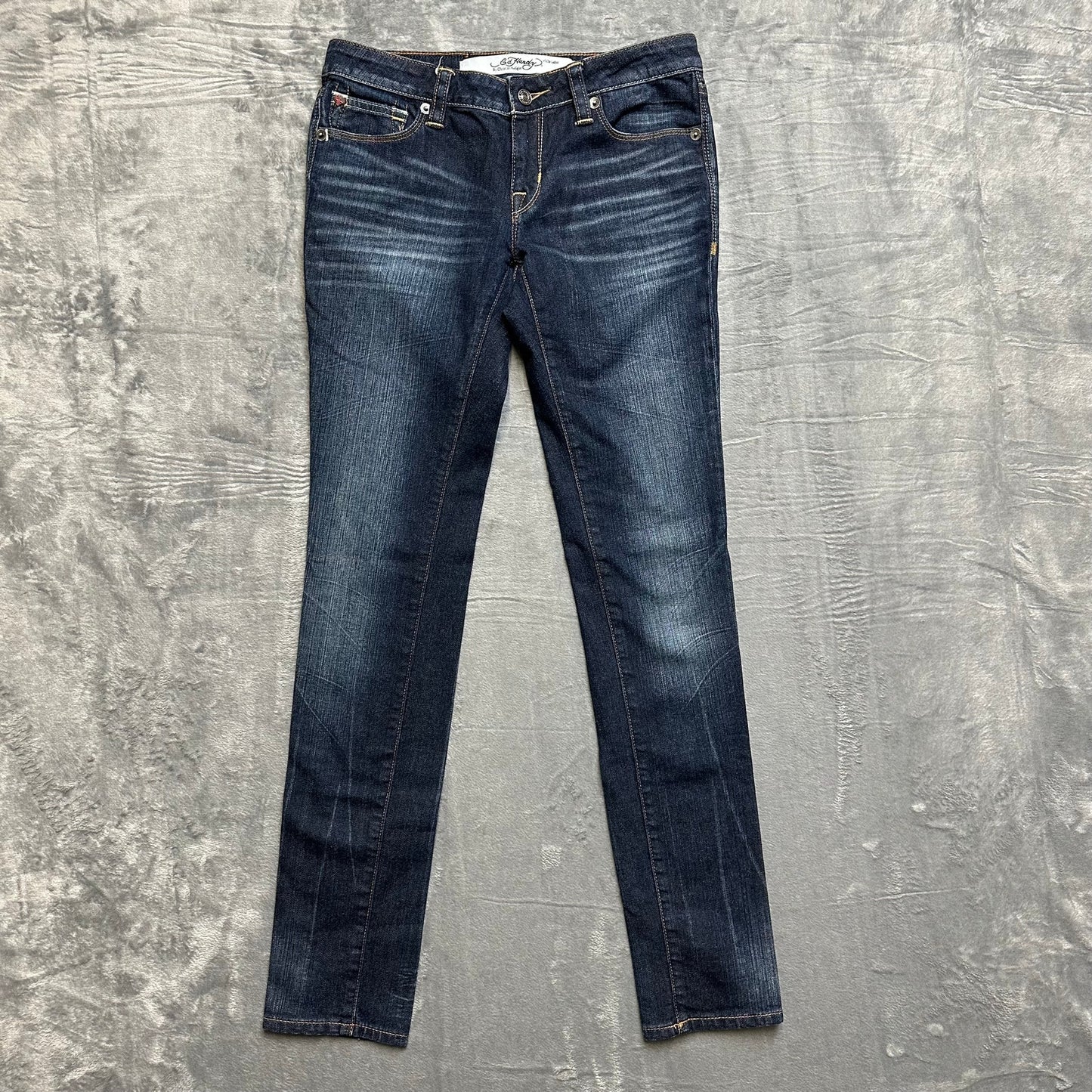 Ed Hardy Easy Rise Skinny Jeans Women's Size 28 Dark Blue Denim