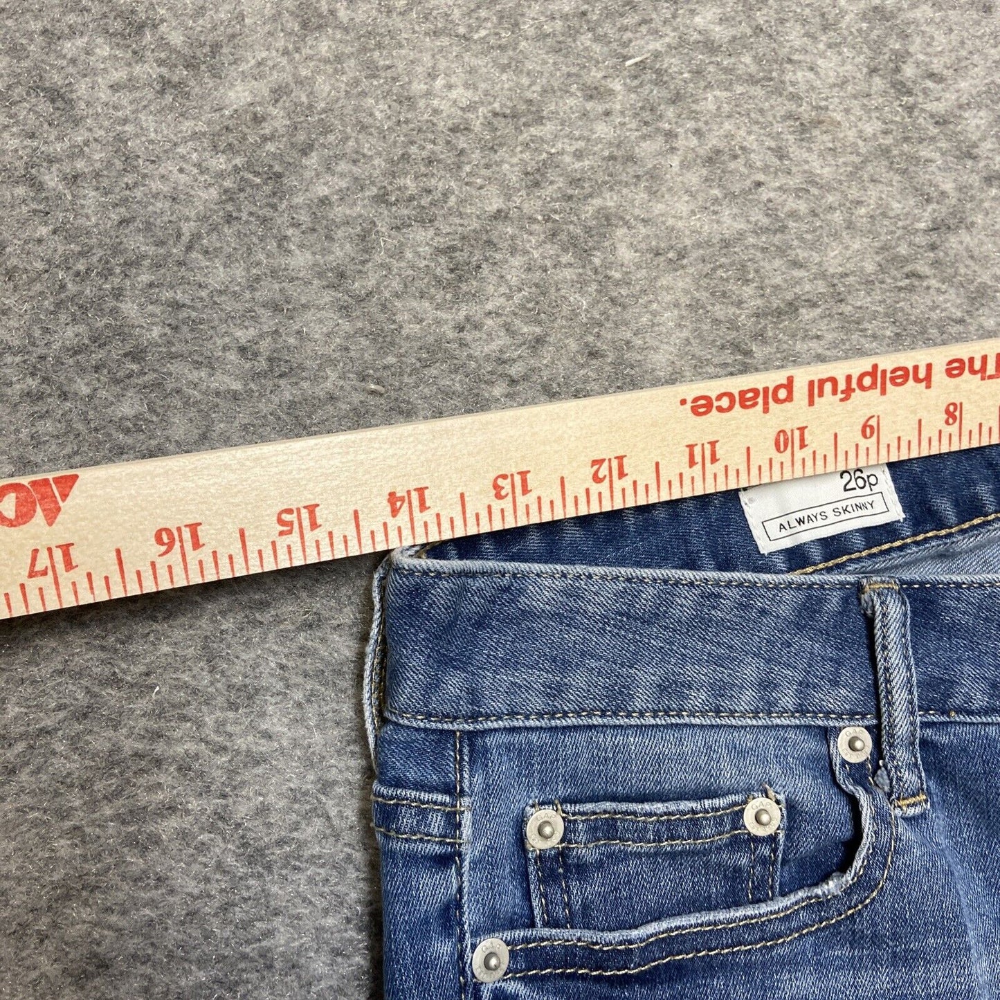 Gap 1969 Always Skinny Distressed Jeans Women's Size 26p Blue Denim