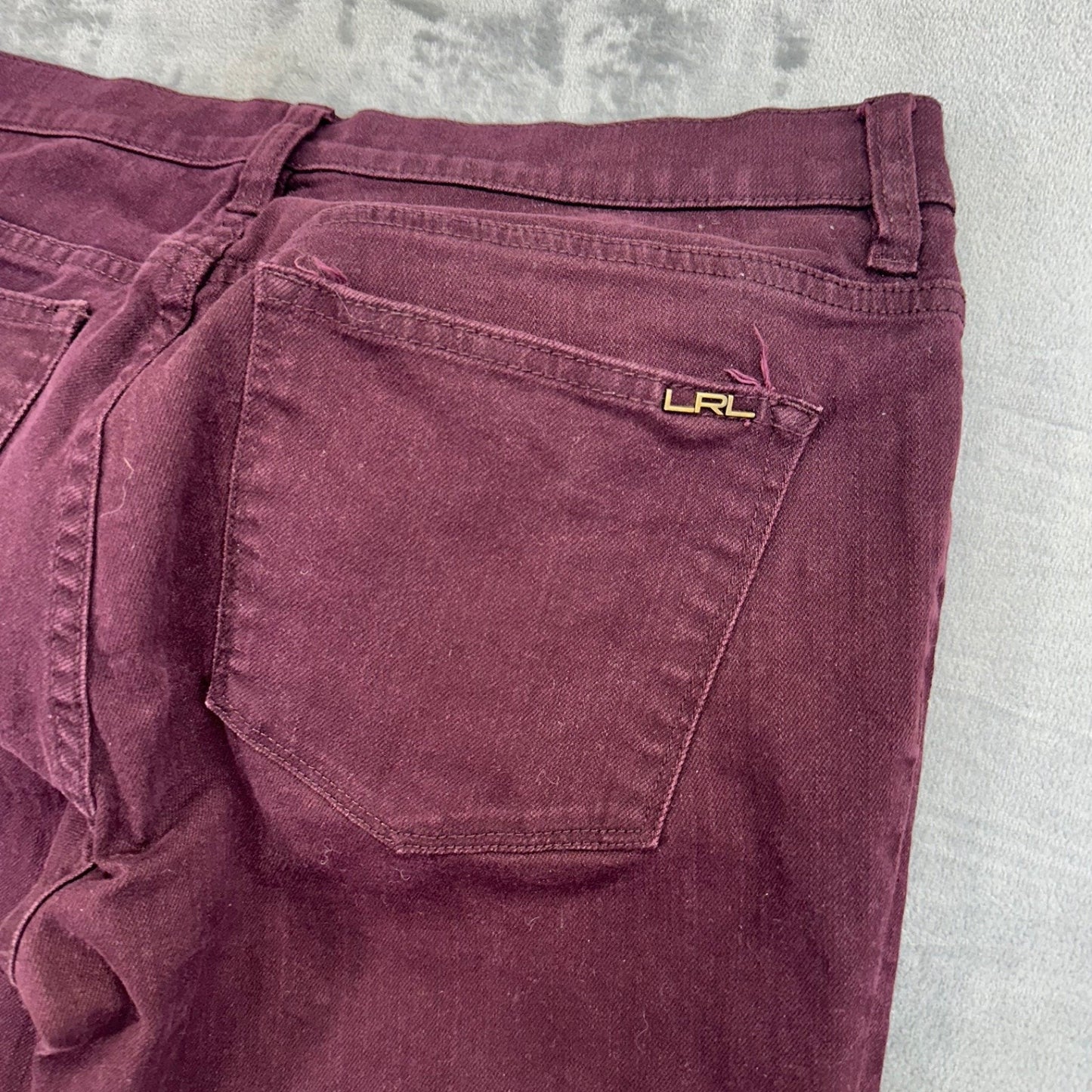 Lauren Ralph Lauren Women's Modern Straight Jeans 12P Burgundy