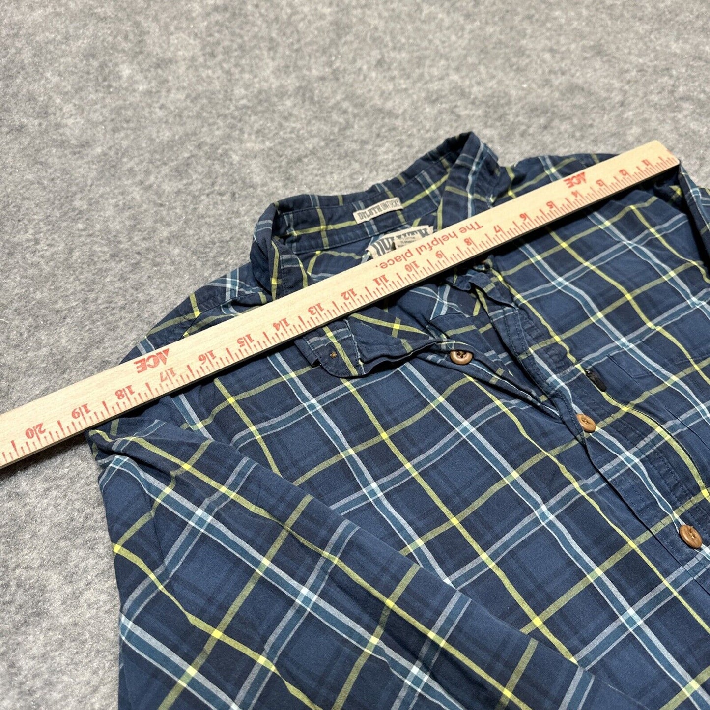 Duluth Trading Untucked Men's Slim Fit Button Up Long Sleeve Shirt Size XLT Blue