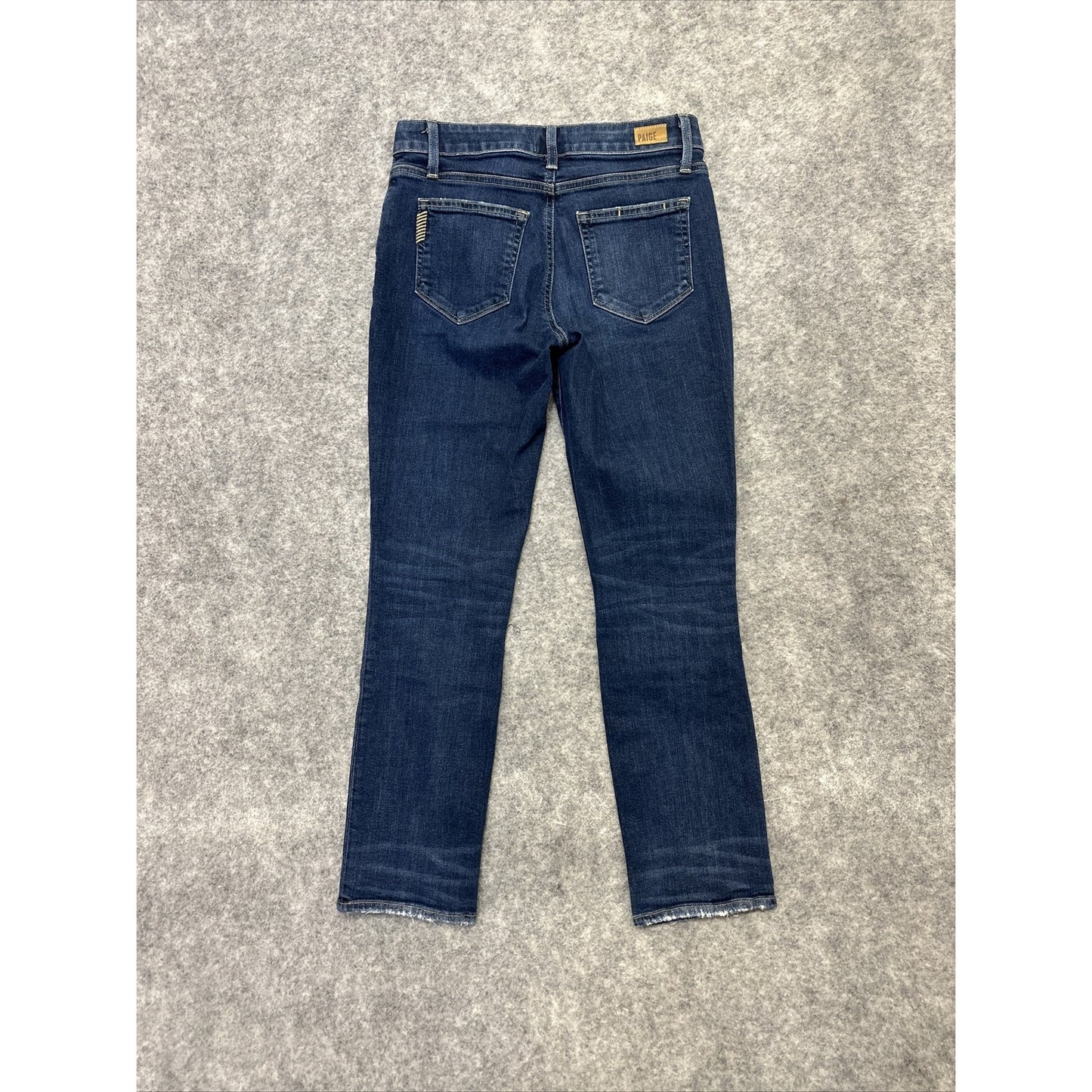 Paige Brigitte Distressed Skinny Jeans Womens 24 Blue Dark Wash Stretch Denim