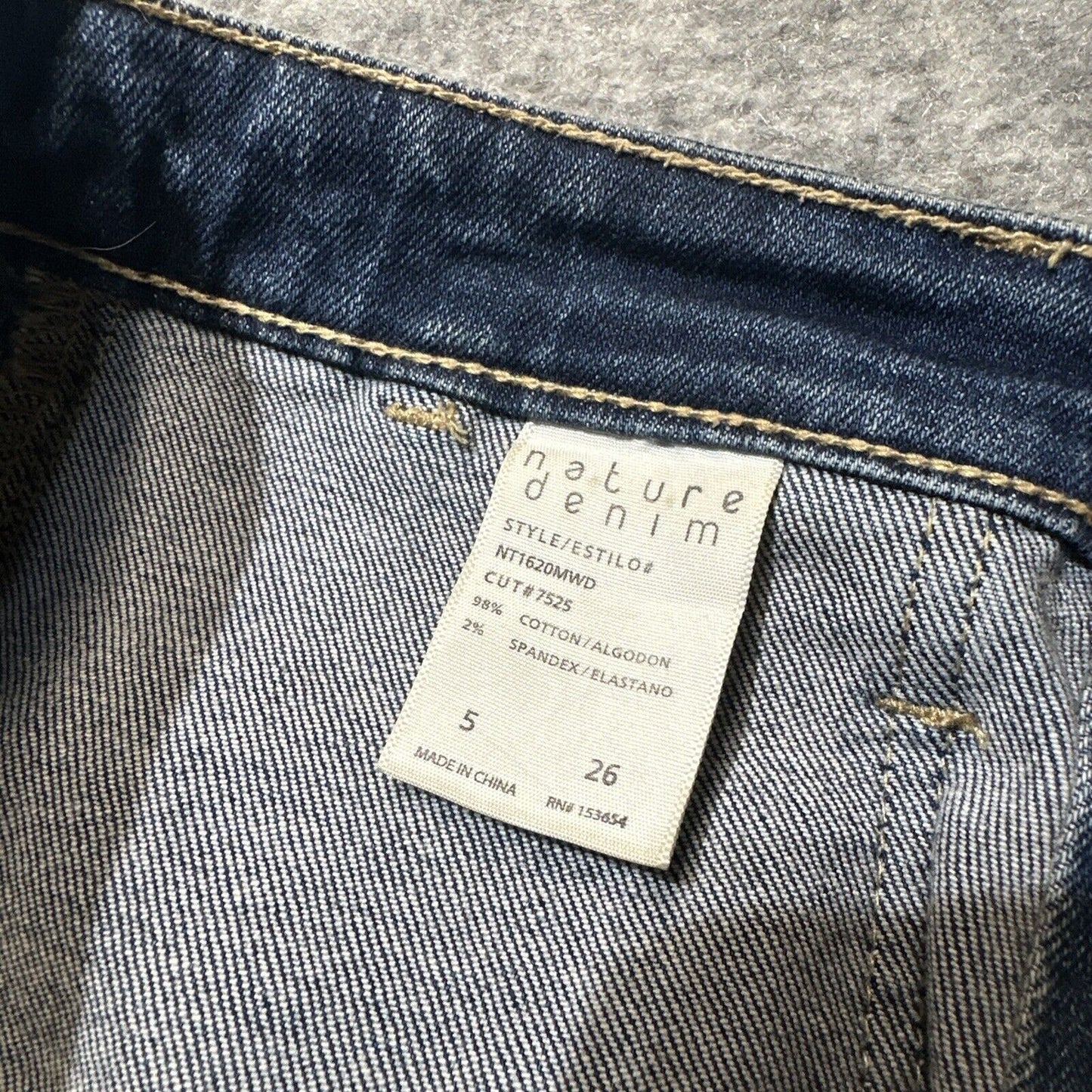 Nature Denim Women's Wide Leg Button Fly Jeans Size 26 Blue Medium Wash Denim