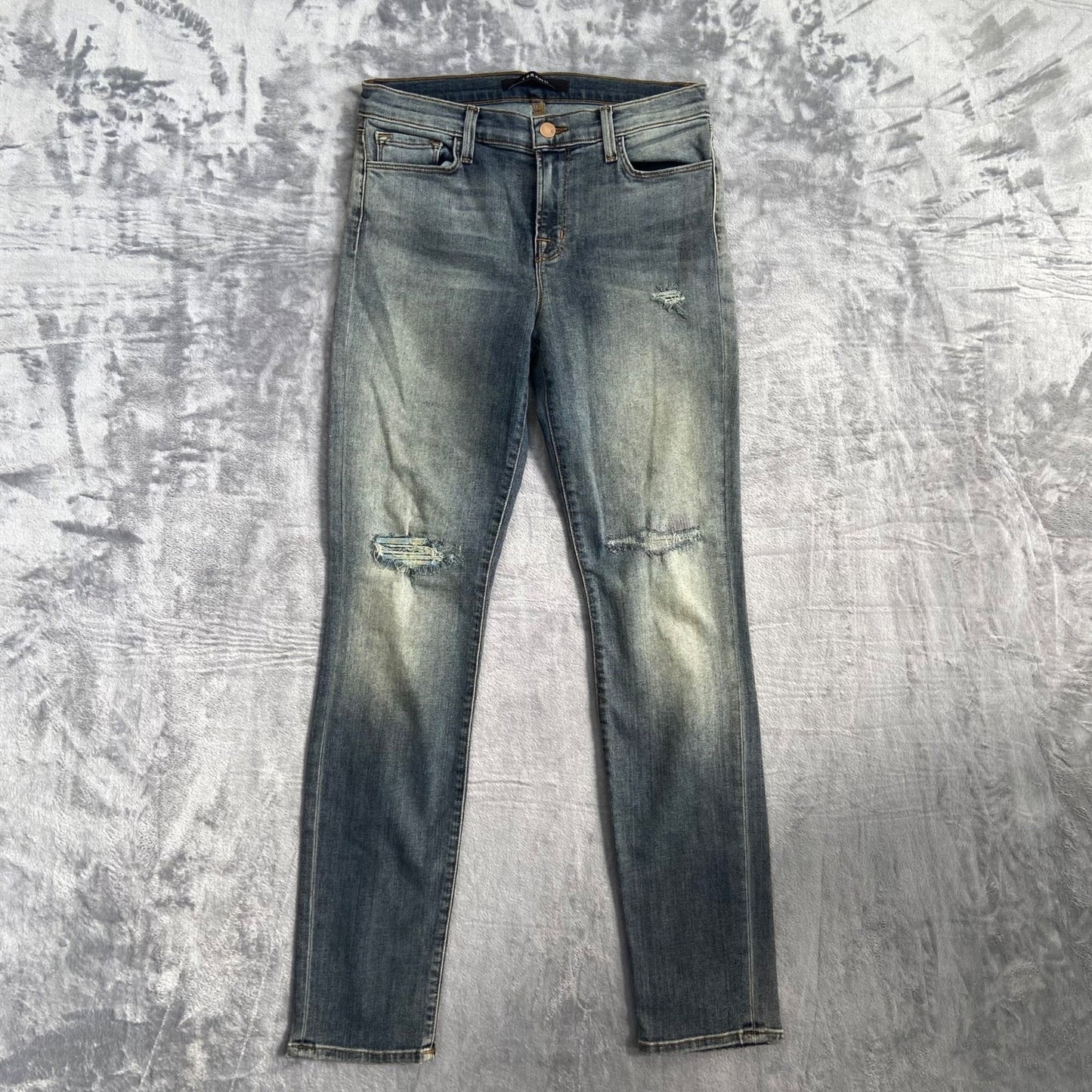J Brand Women's Skinny Jeans Size 27 Blue Distressed
