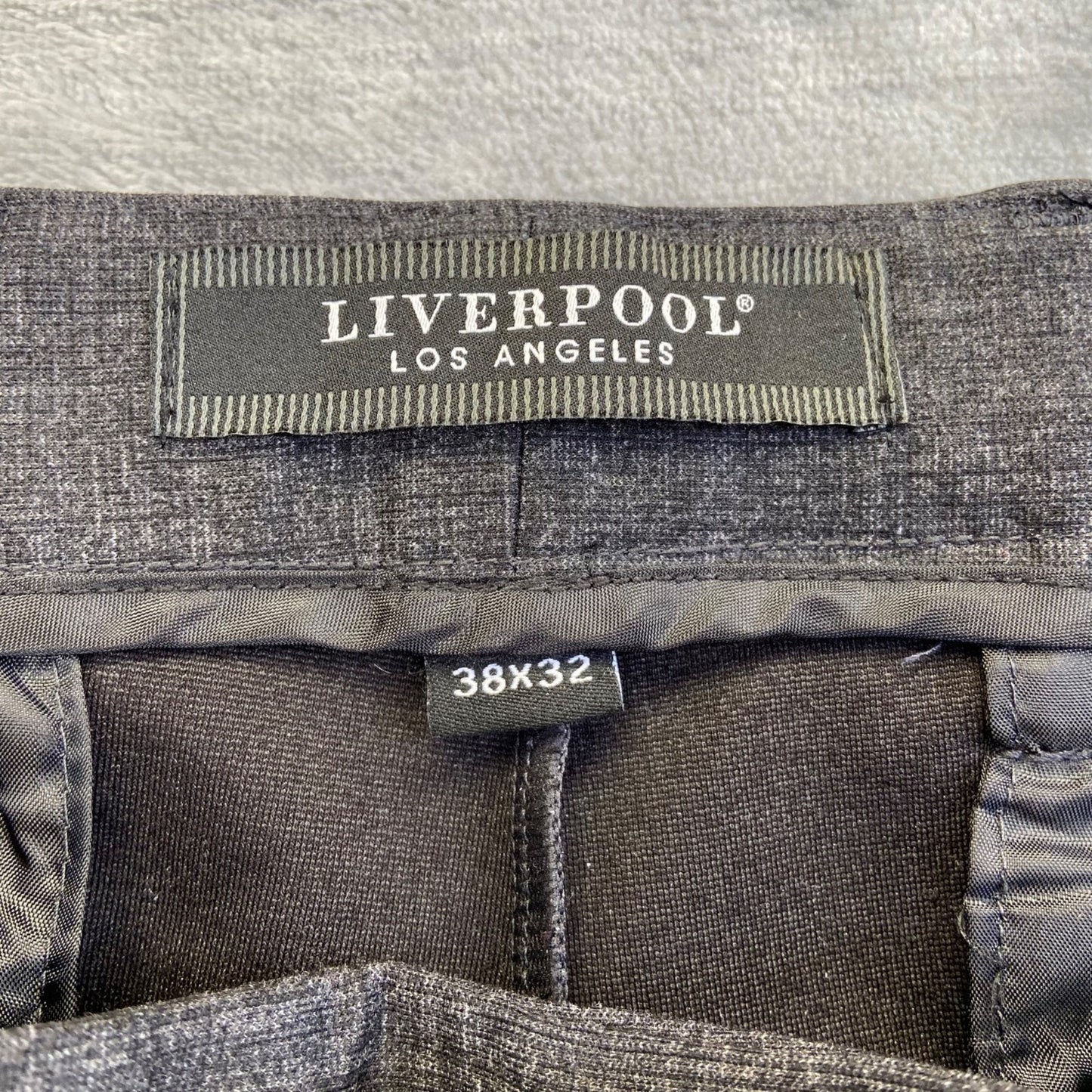 Liverpool Men's Dress Pants 38x32 Gray Stretchable Formal Pants