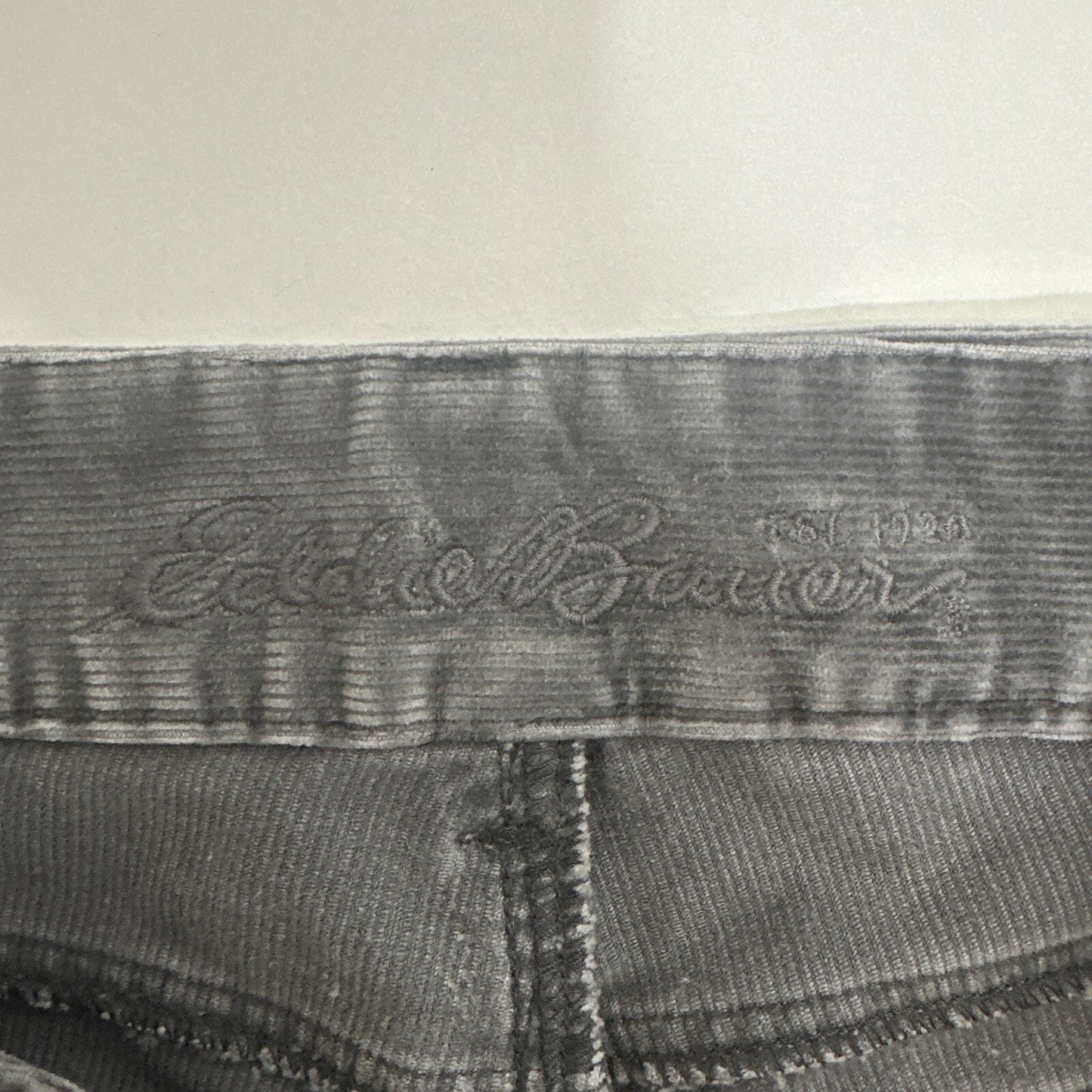 Eddie Bauer Pants Women's Size 10 Gray Corduroy Flare Stretch Dark Casual