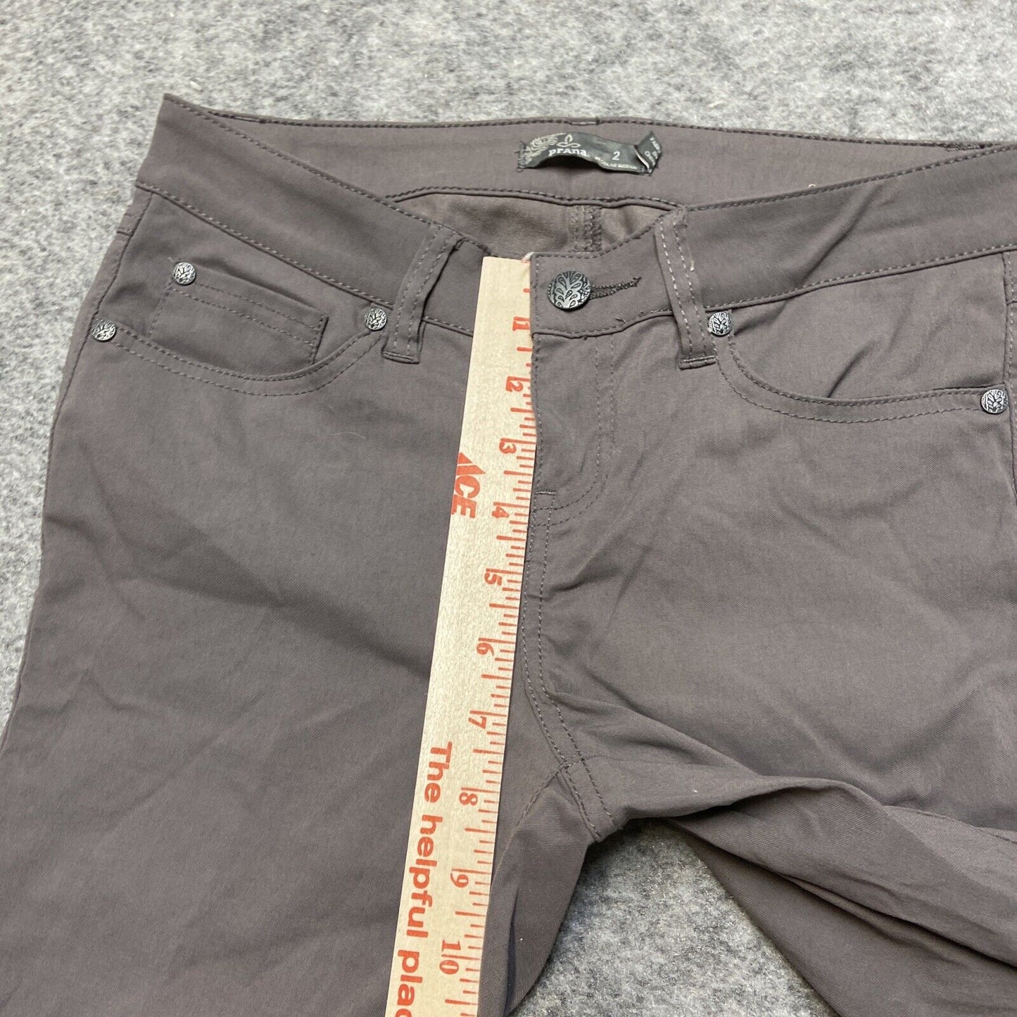 Prana Skinny Hiking Pants Women's Size 2 Reg Gray Lightweight Pants