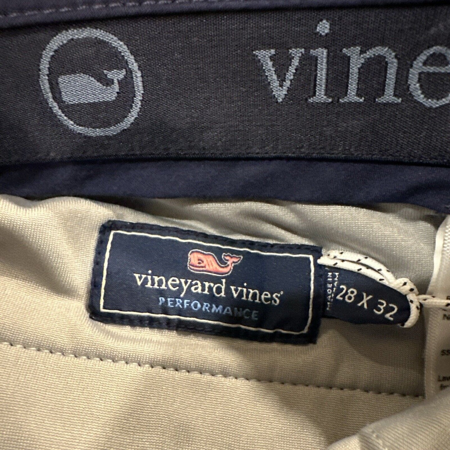 New Vineyard Vines Performance Slim Fit Chino Mens Size 28x32 Deep Bay Dark Blue
