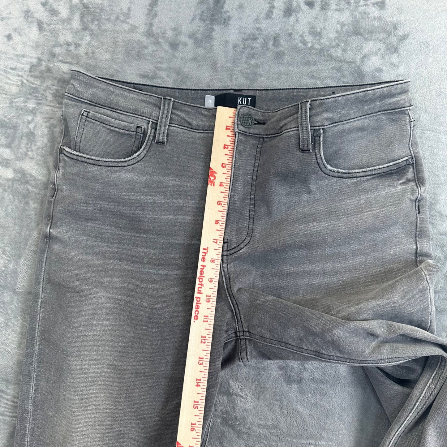 New KUT From The Kloth Women's Elizabeth Ankle Straight Jeans Size 16 Gray