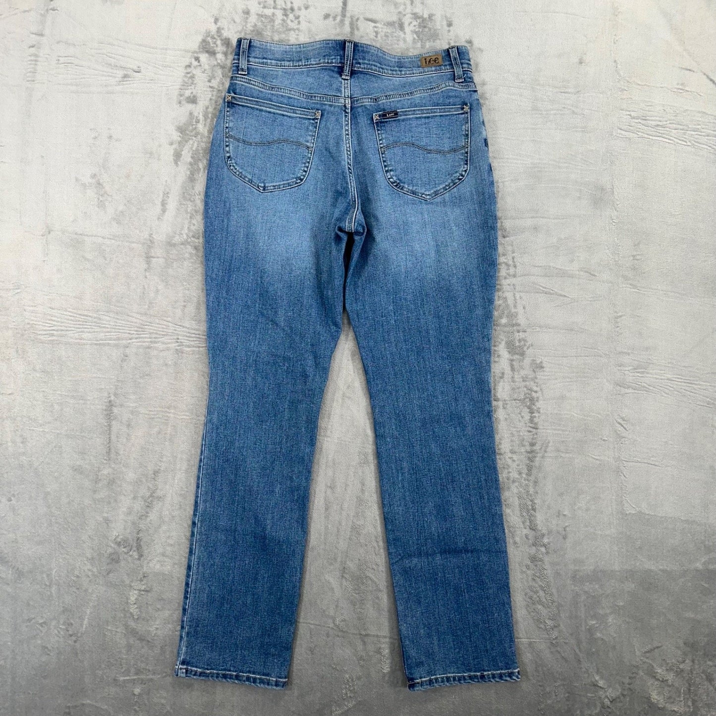 Lee Women's Flex Motion Straight Leg Jeans Size 12 Long Blue Denim