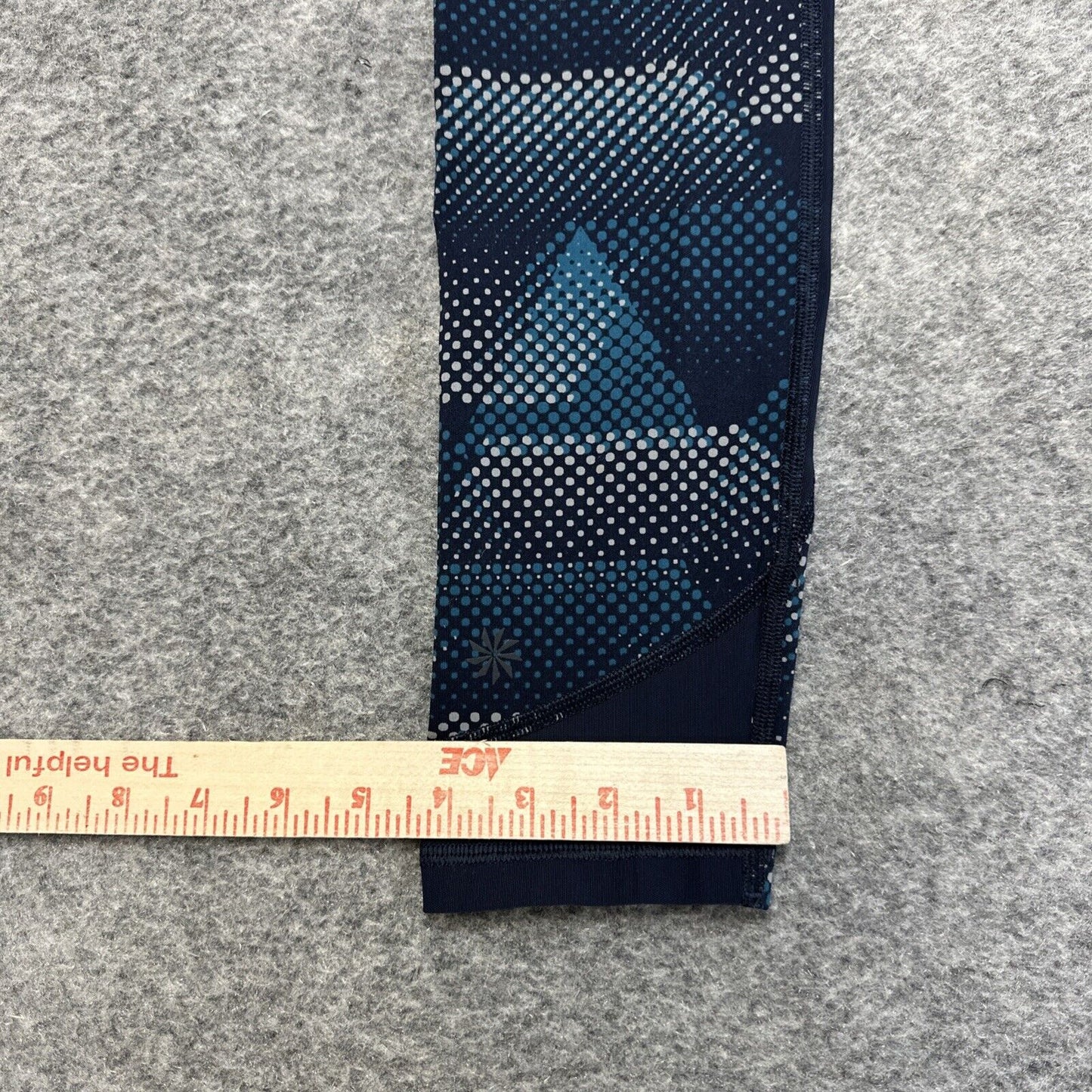 Athleta High Rise Leggings Yoga Pants Women's Size S Blue Spotted Pocket