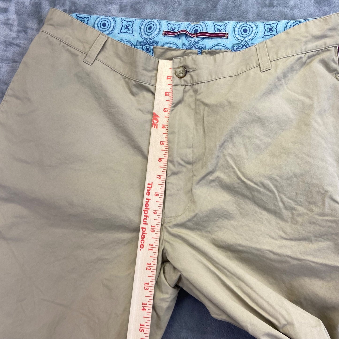 Robert Graham Men's Straight Chino Pants Size 38 Beige Side Stripe