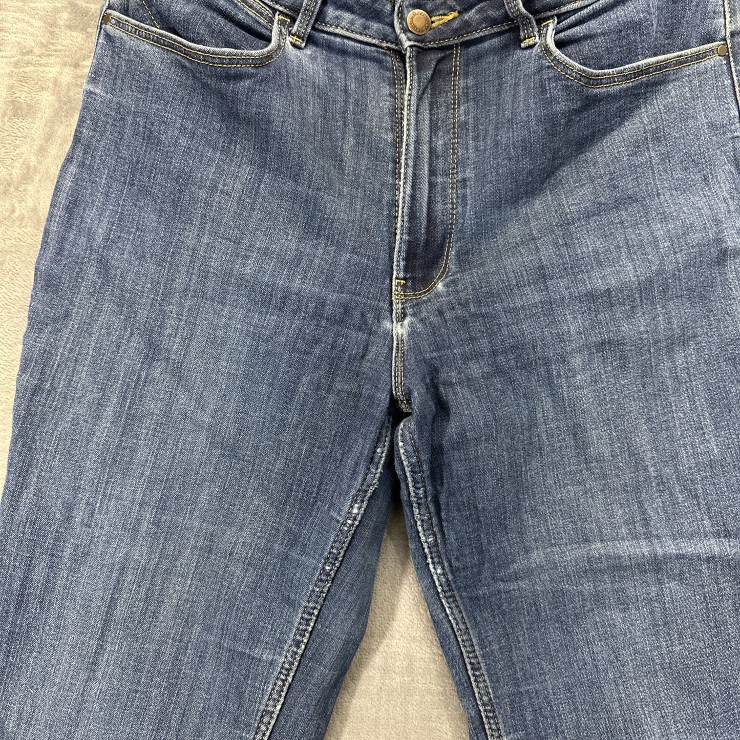 Wrangler High Rise True Straight Jeans Women's Size 10x32 Blue Denim