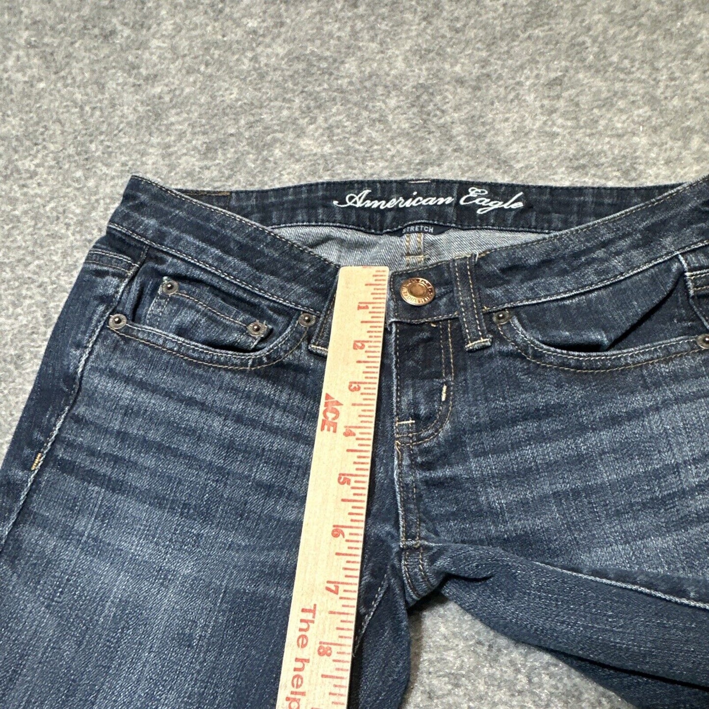 American Eagle Stretch Women's Super Skinny Jeans Size 0R Blue Dark Denim
