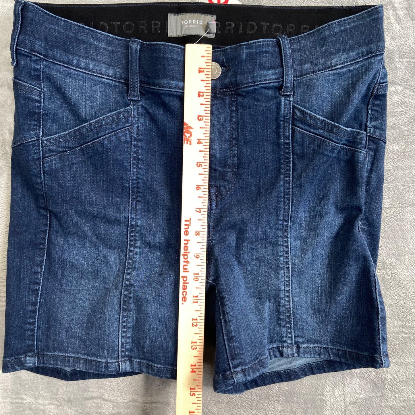 Torrid Women's Bermuda Denim Shorts Size 10 Blue Dark Wash Denim Summer