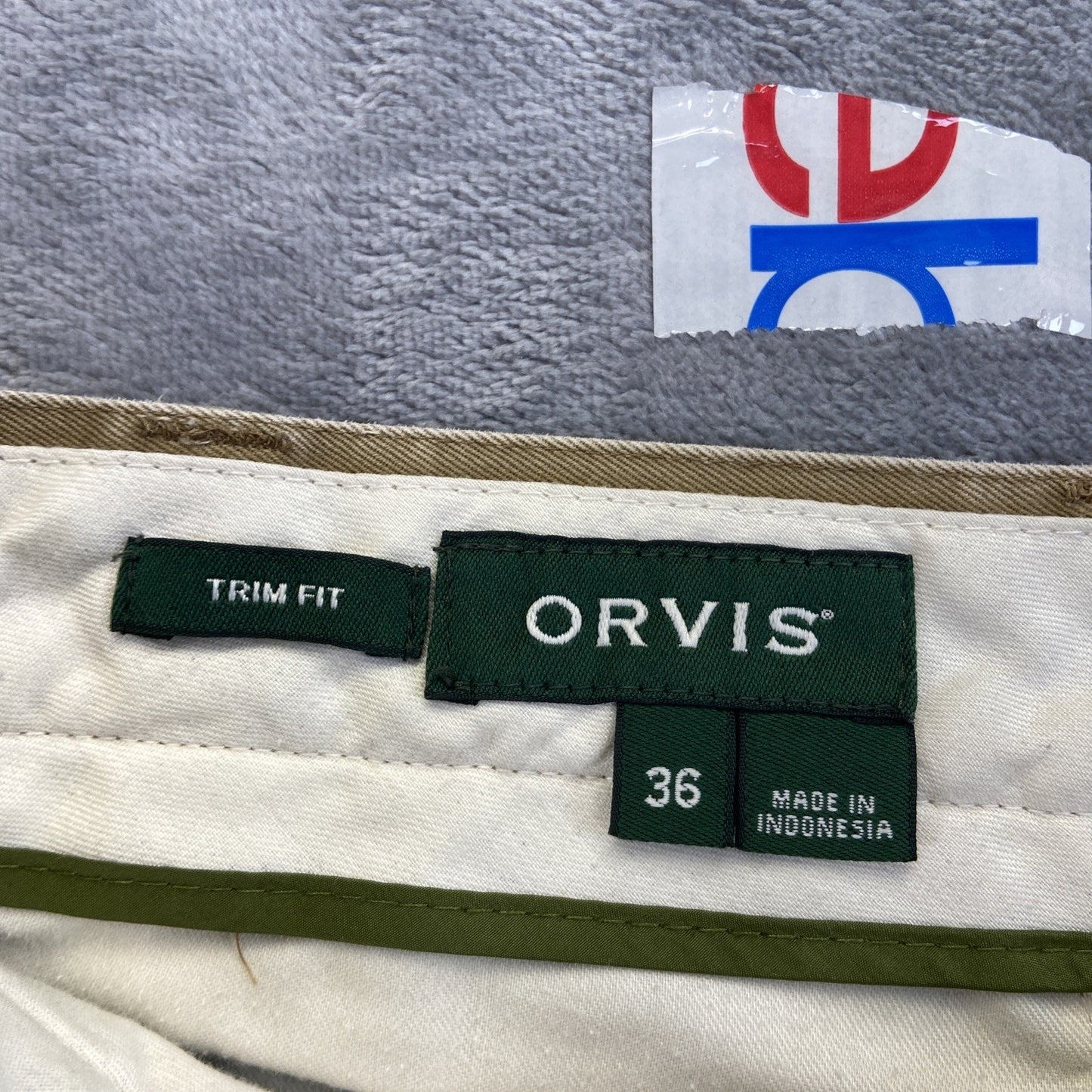 Orvis Trim Fit Casual Chino Pants Men's Size 36 Brown Tan