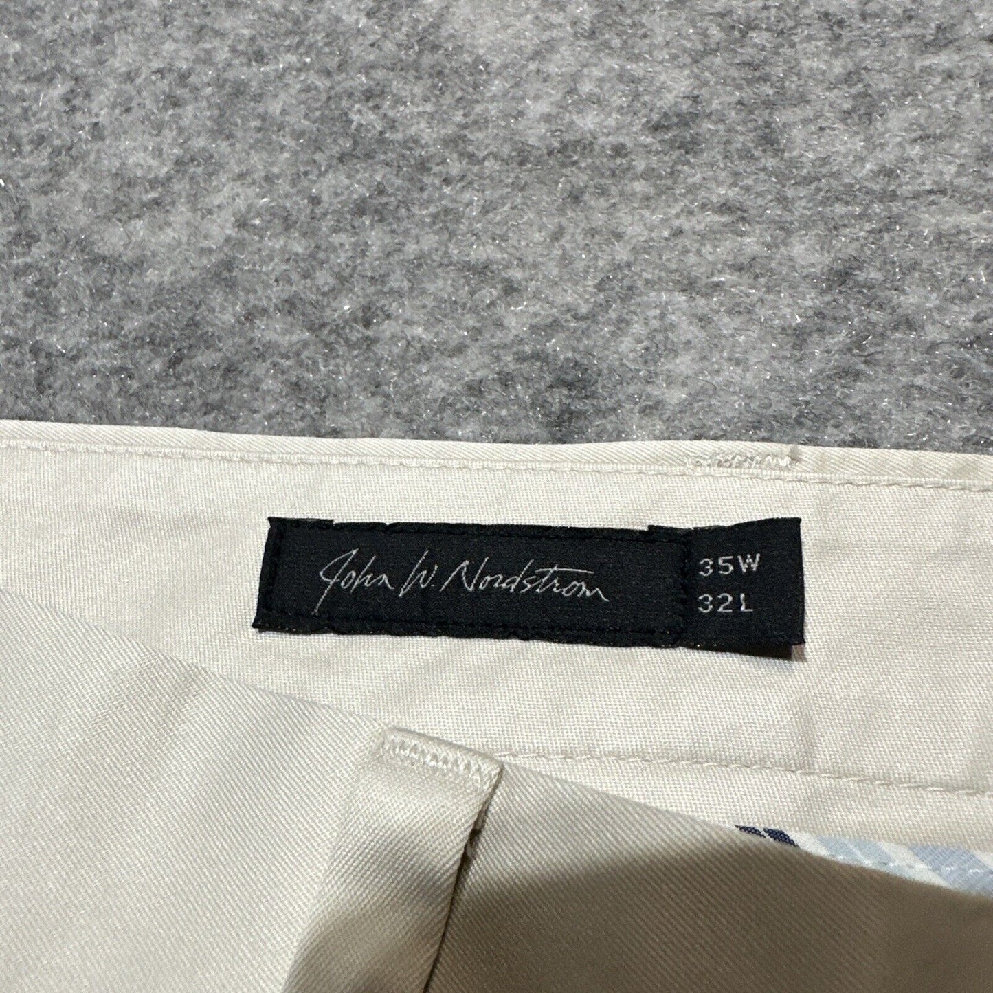 John W. Nordstrom Men's Straight Dress Pants Size 35x32 Beige Light Wash Pants