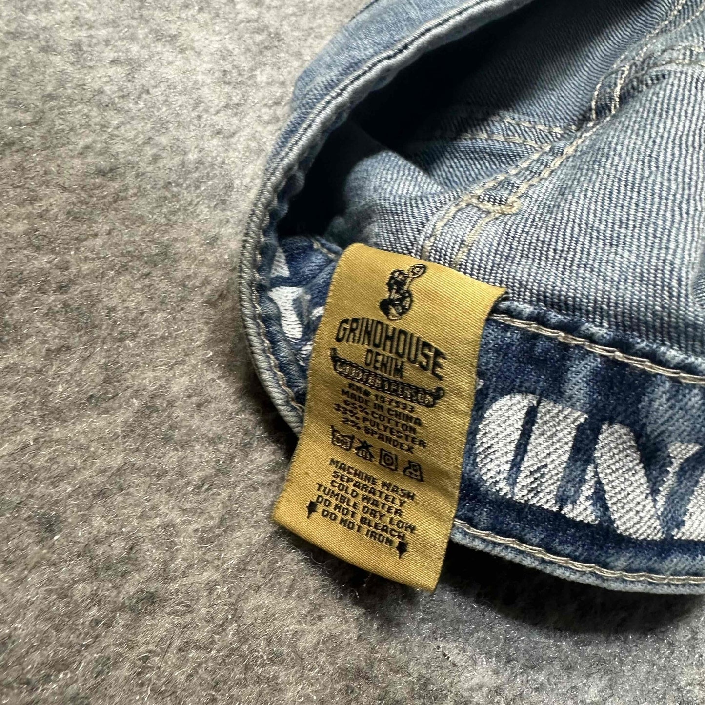 Grindhouse Denim Men's Distressed Skinny Jeans Size 36x32 Blue Light Wash Denim