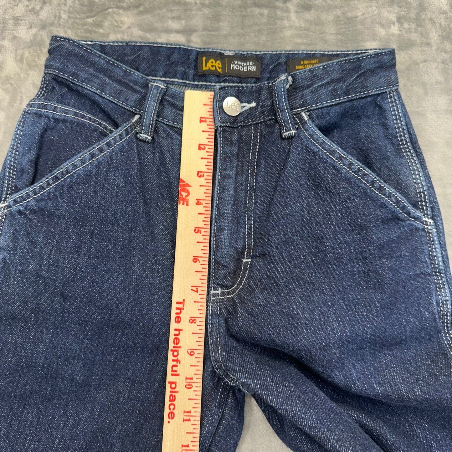 Lee Vintage Modern Women's High Rise Dungaree Jeans 24 Blue
