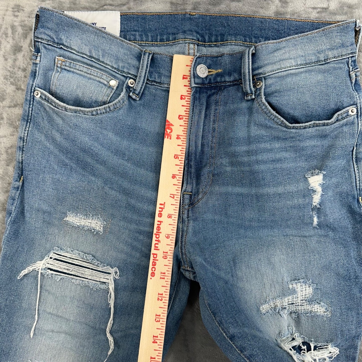 H&M Men's Skinny Jeans Distressed Light Wash Size 34x34 #2016