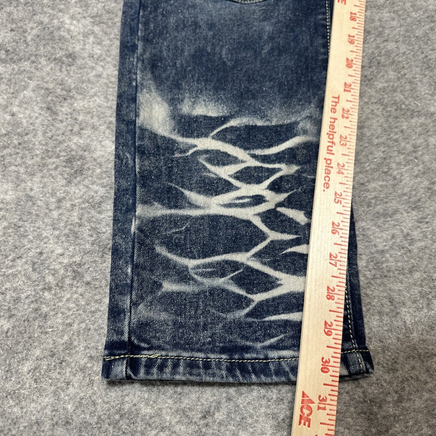 New Level 1 Denim Men's Slim Straight Jeans Sz 40x32 Blue Hip Streetwear Grunge