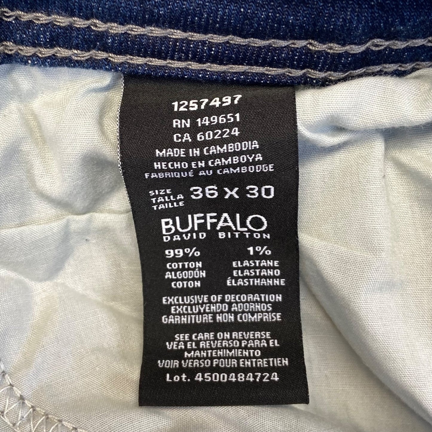 Buffalo Men's Jackson Straight Stretch Jeans 36x30 Blue
