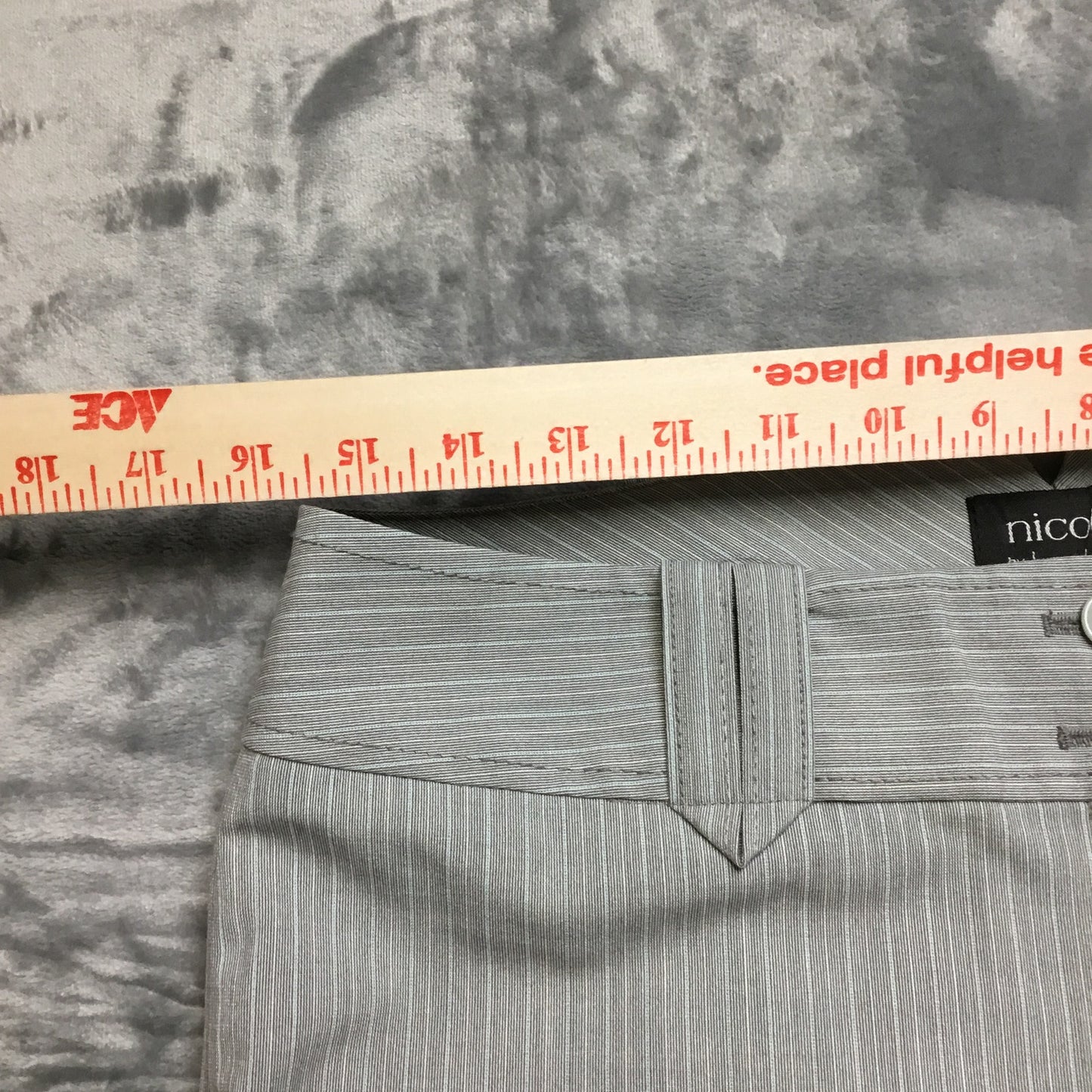 Nicole Miller Dress Pants Women's Size 8 Regular Gray Striped
