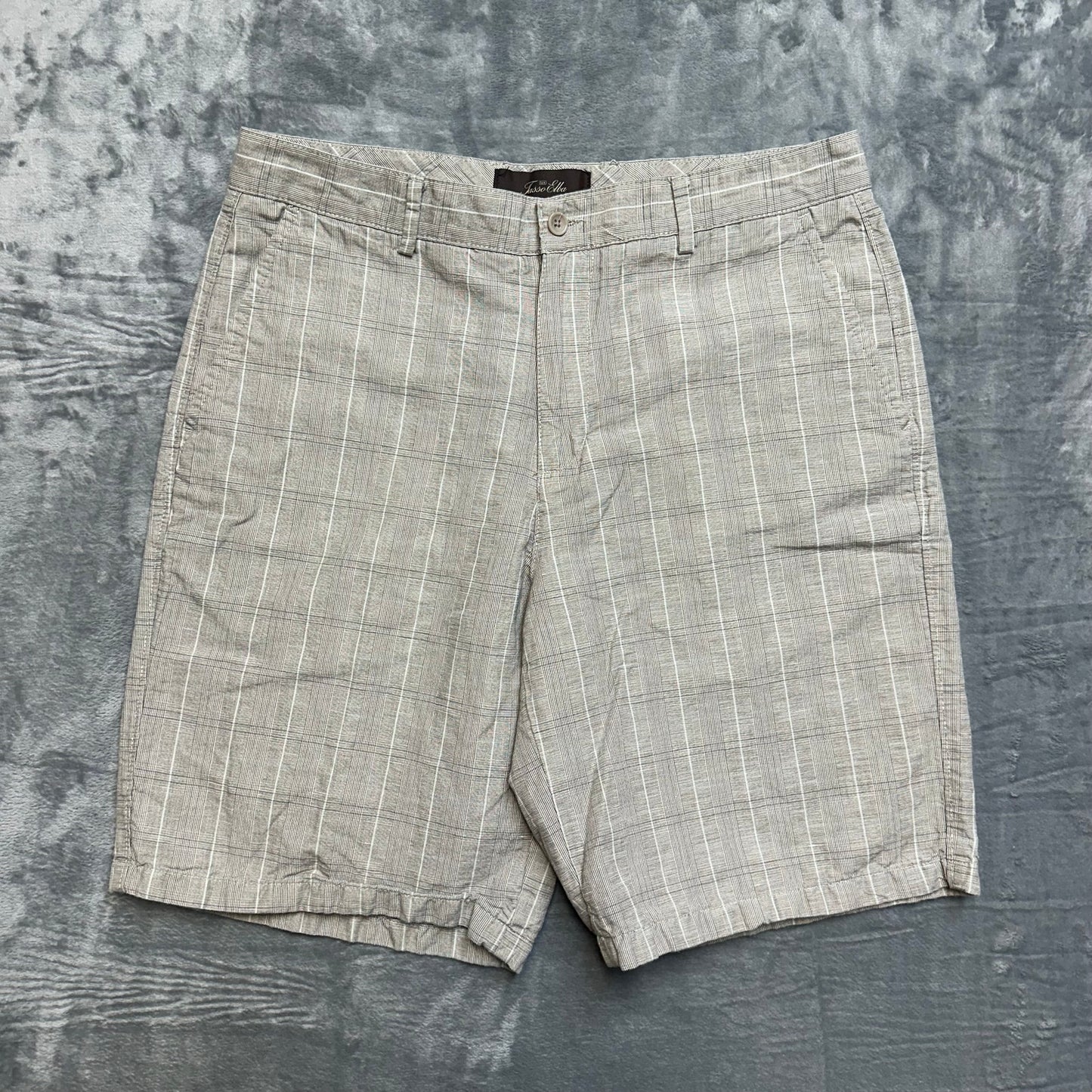 Tasso Ella Linen Shorts Mens Size 33 Light Gray Chino Shorts