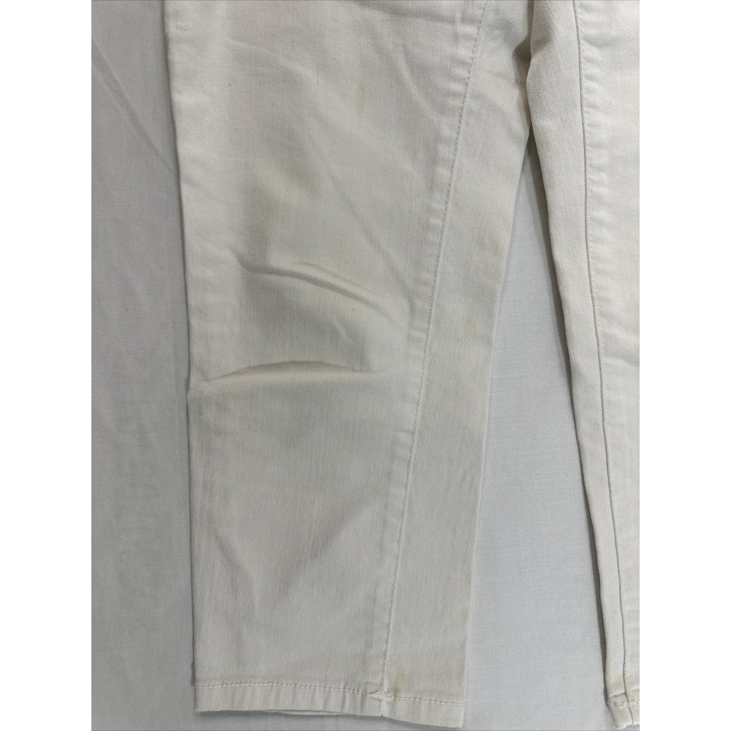 Max Jeans Women's Size 12 White Crop Denim Mid Rise Cuffed Stretch Jeans