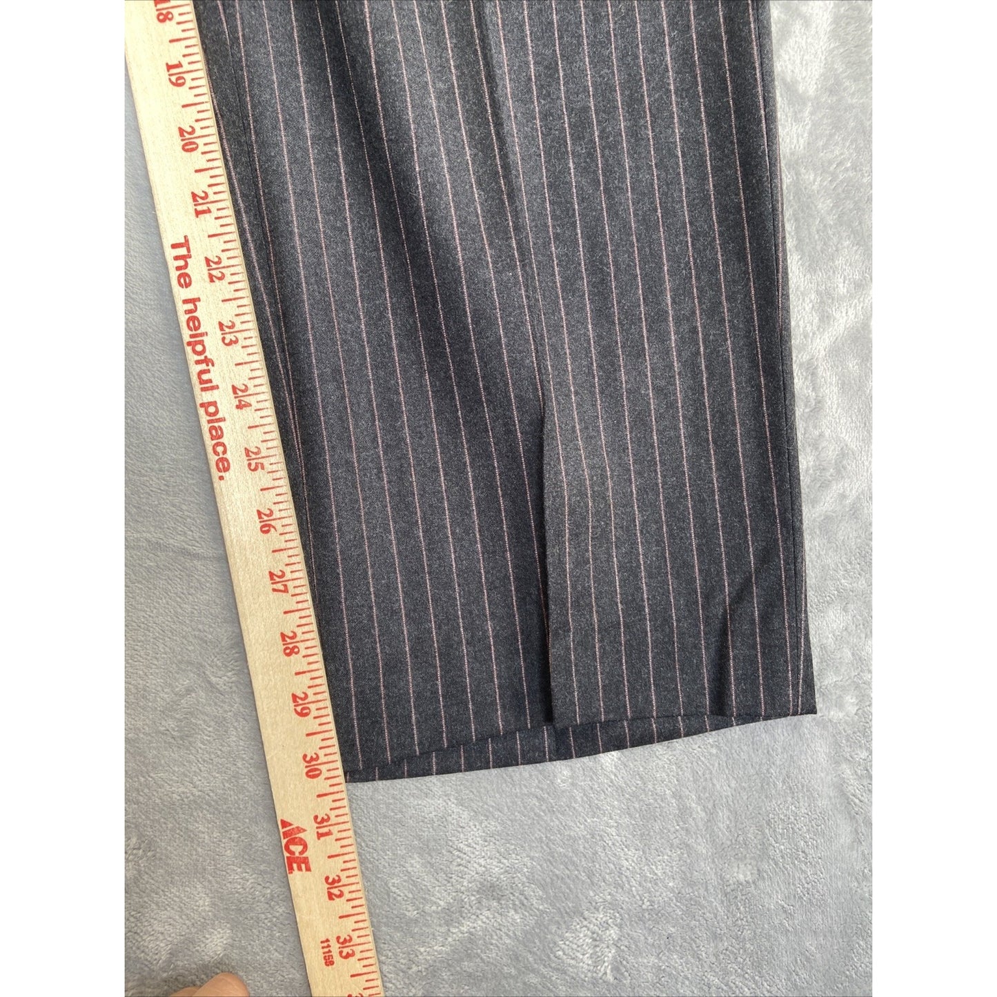 Vintage Zanella Striped Formal Dress Pants Men's 38 Black Red Stripe