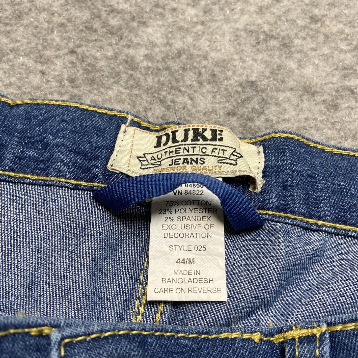 Vintage Duke Habands Authentic Fit Jeans Men's Size 44/M Blue Denim