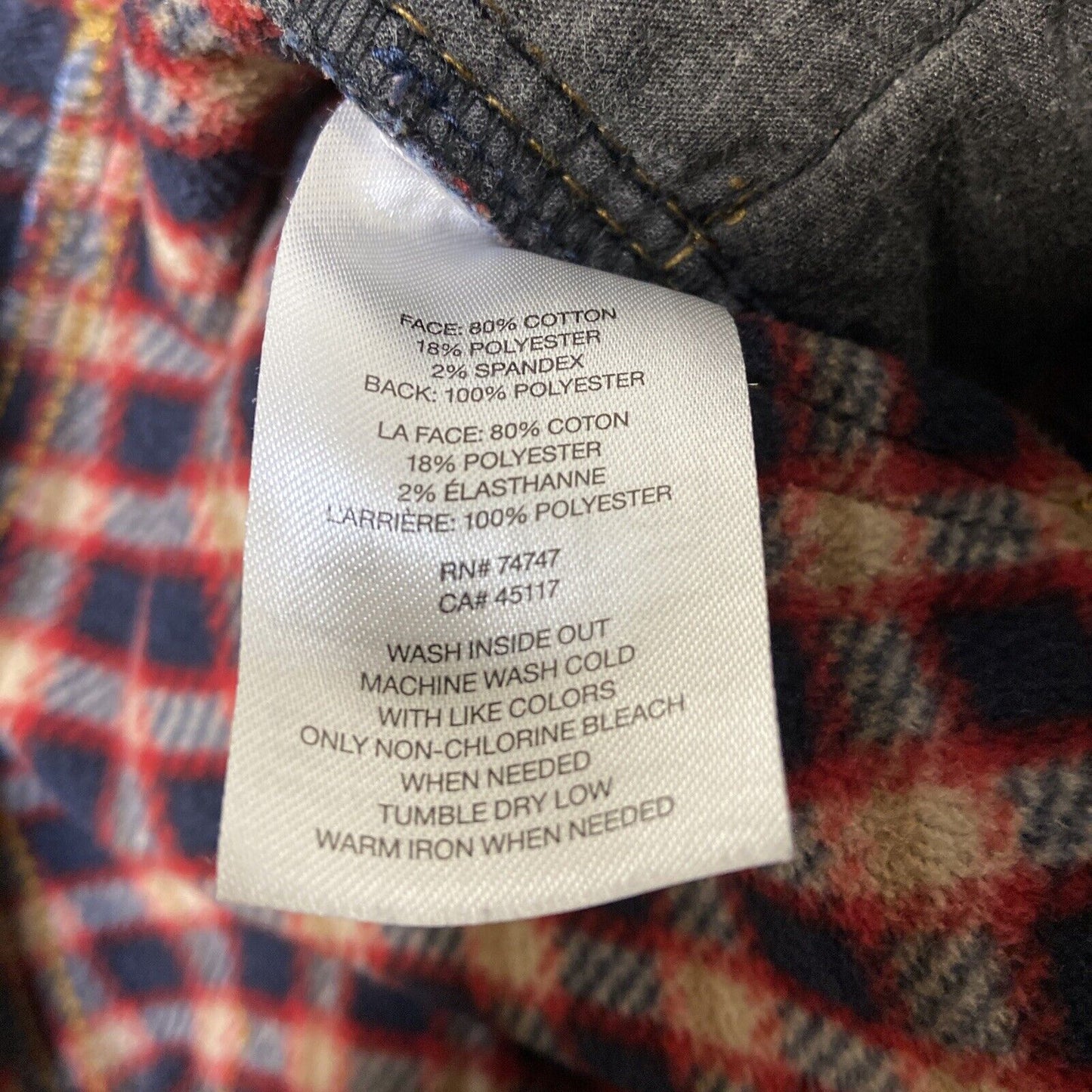 Natural Reflections Flannel Lined Straight Jeans Women's Size 6 Dark Blue