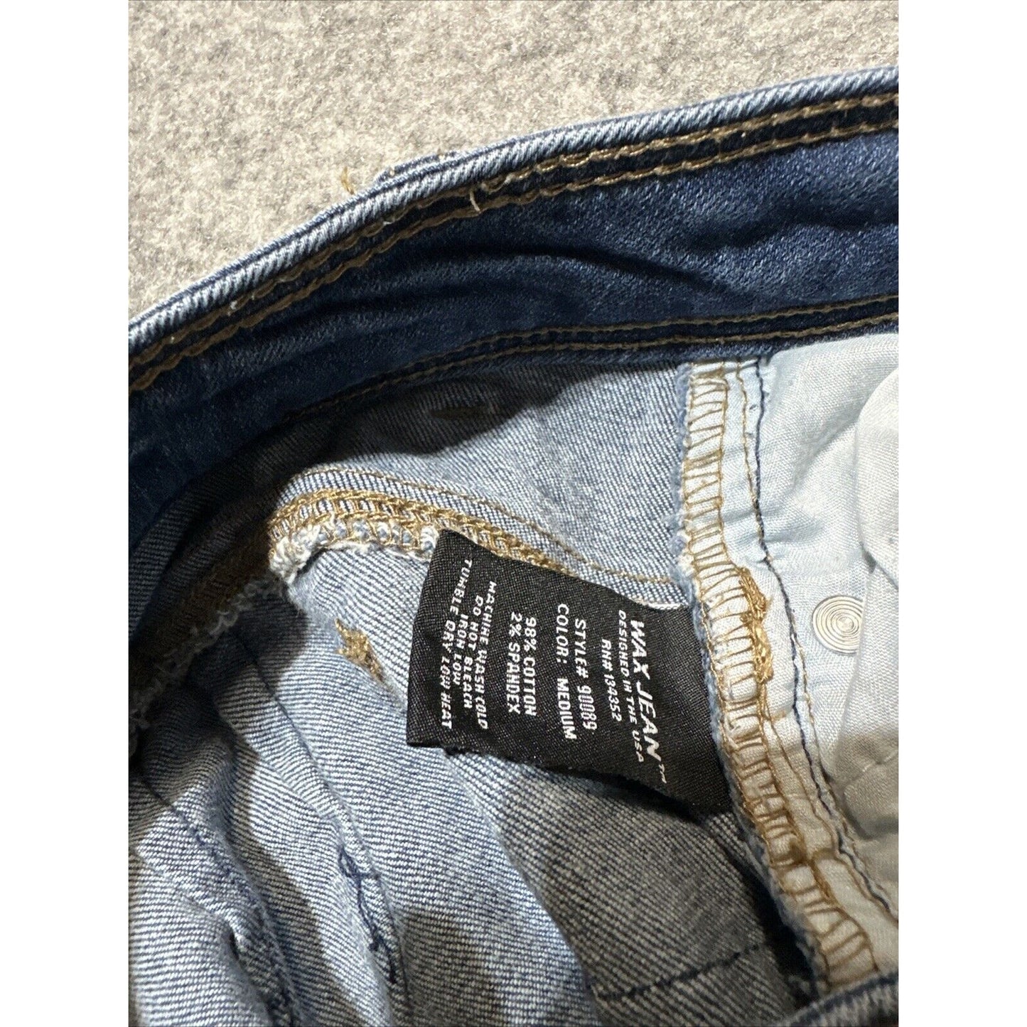 WAX JEAN Butt I Love You Women's Distressed Ankle Jeans Size S Small Blue Dark