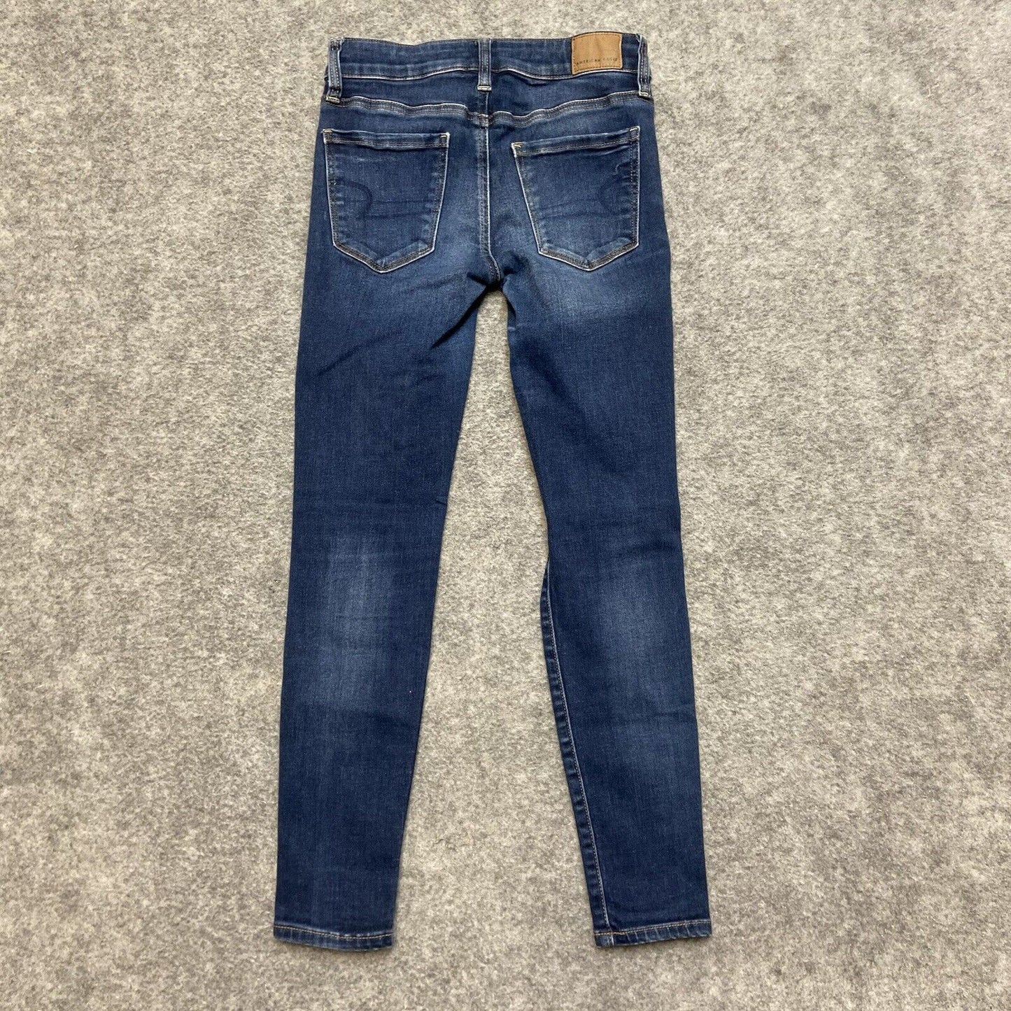 American Eagle Next Level Stretch Distressed Jegging Womens Sz 0 Short Dark Blue
