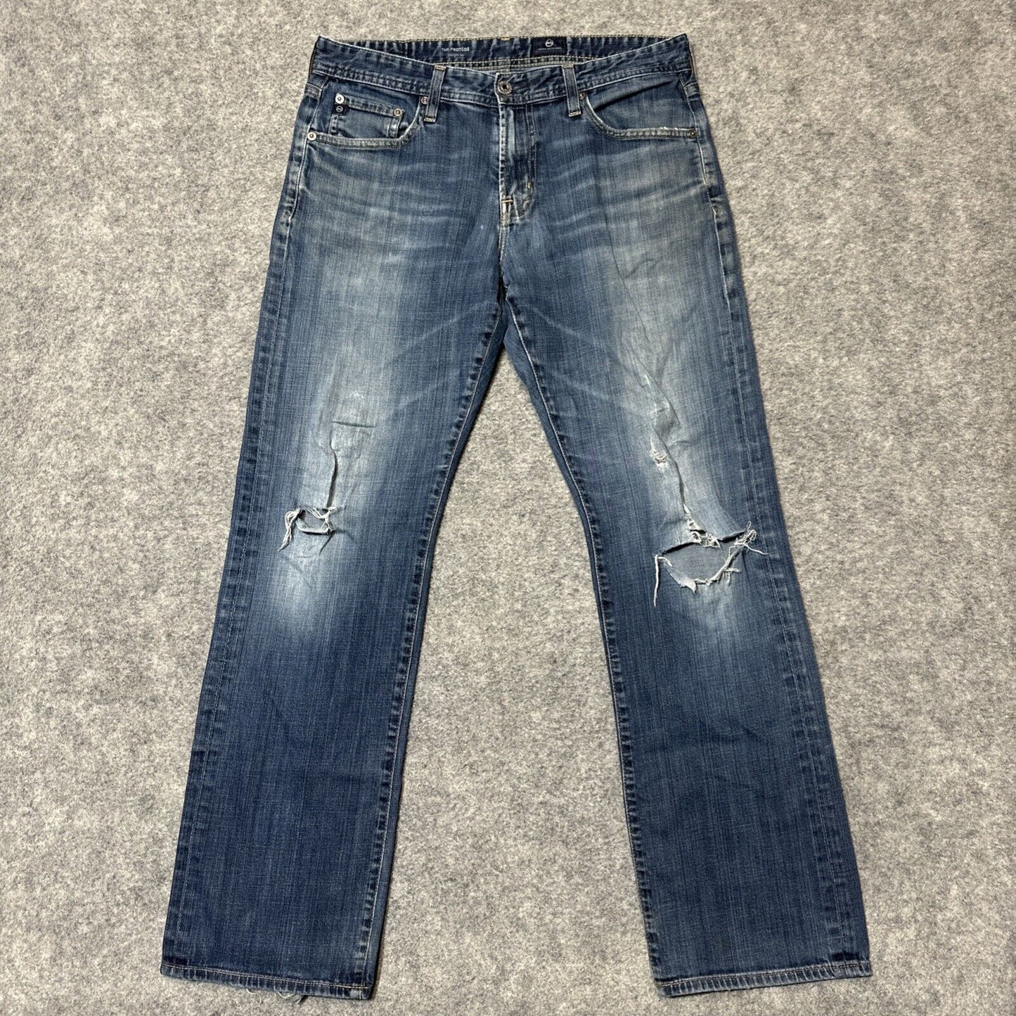 AG Adriano Goldschmied Distressed The Protege Straight Jeans Men's 32x32 Blue