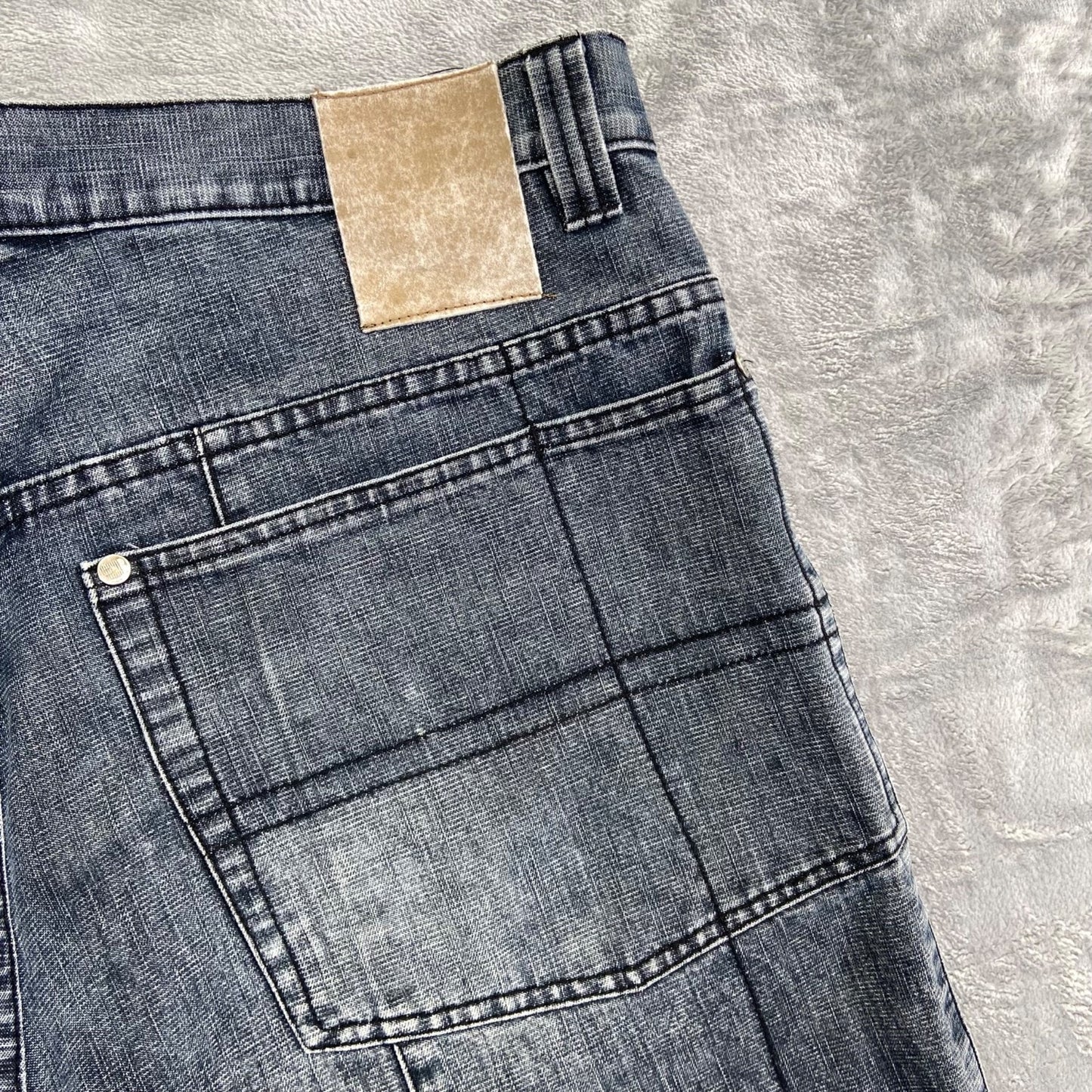 Brooklyn Xpress Denim Cargo Shorts Men's Sz 34 Black Cotton Casual Jorts Longer