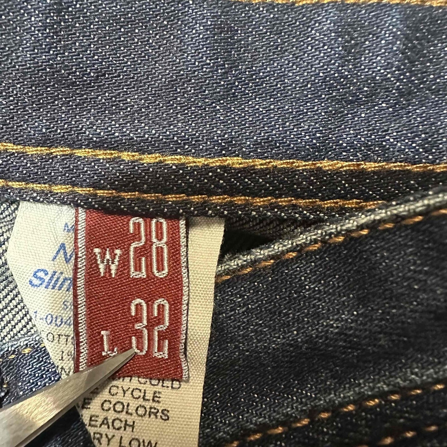 New John B. Stetson Co. Men's Slim Straight Jeans Size 28x32 Blue Dark Denim