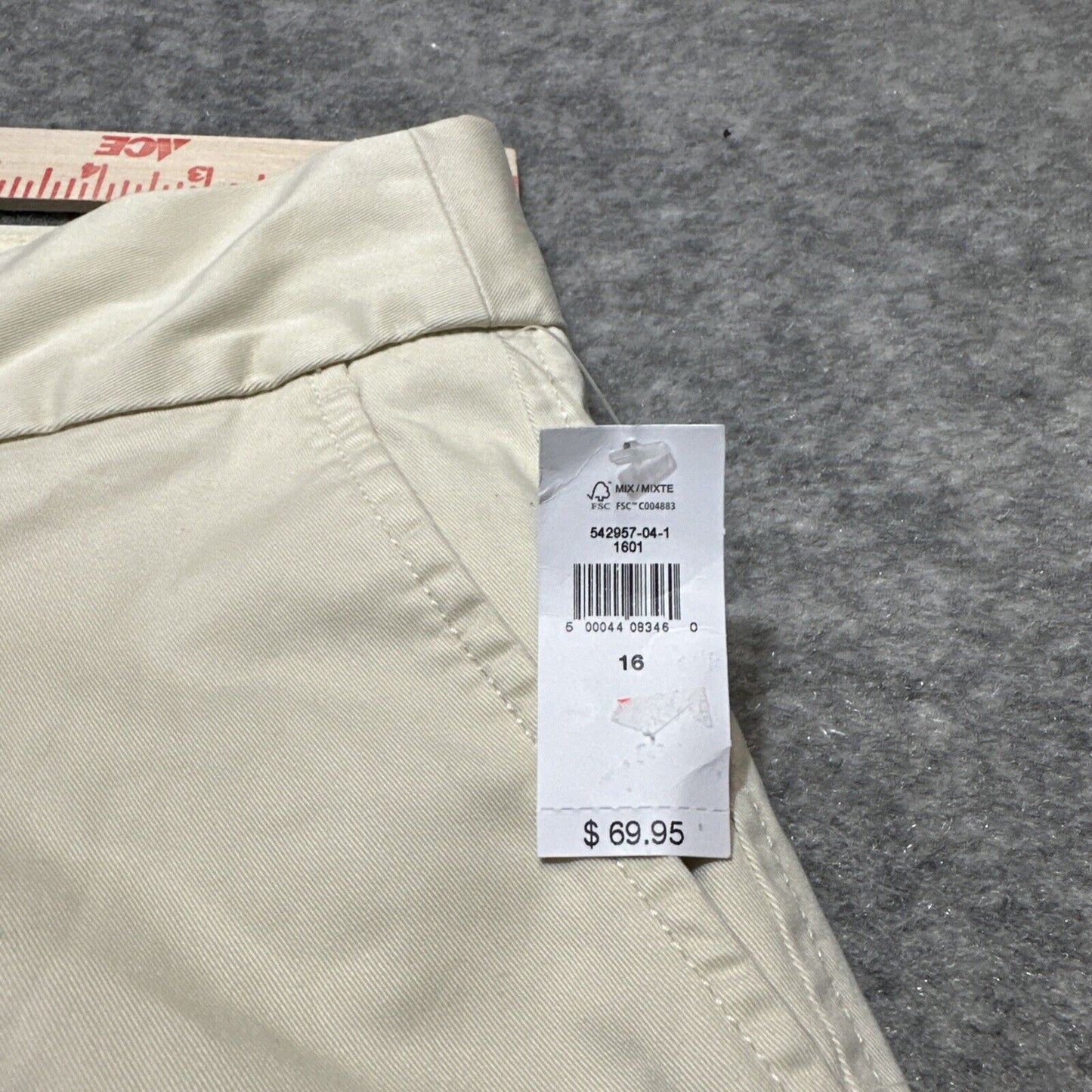 New Gap High Rise Pleated Wide Leg Khaki Women's Pants Size 16 Beige Light Wash