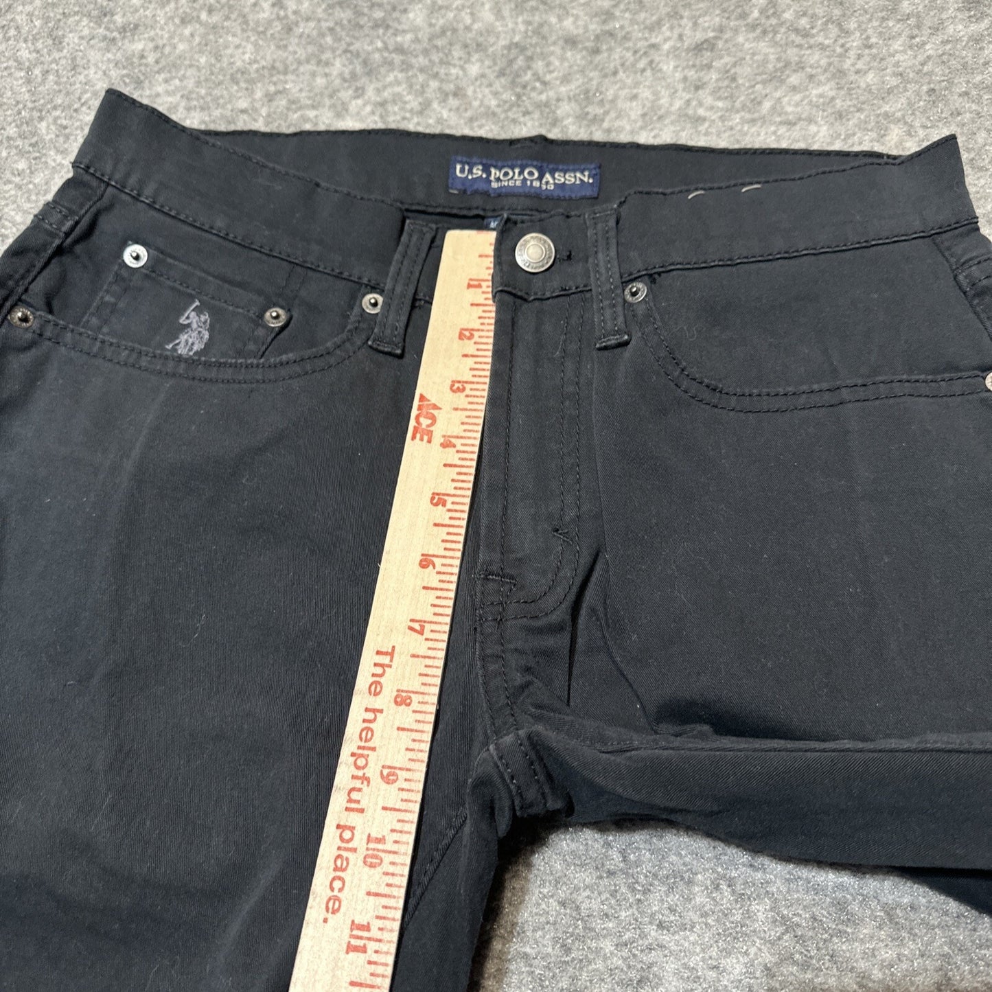 US POLO ASSN. Activate Stretch Men's Straight Jeans Size 29x30 Black Dark Denim